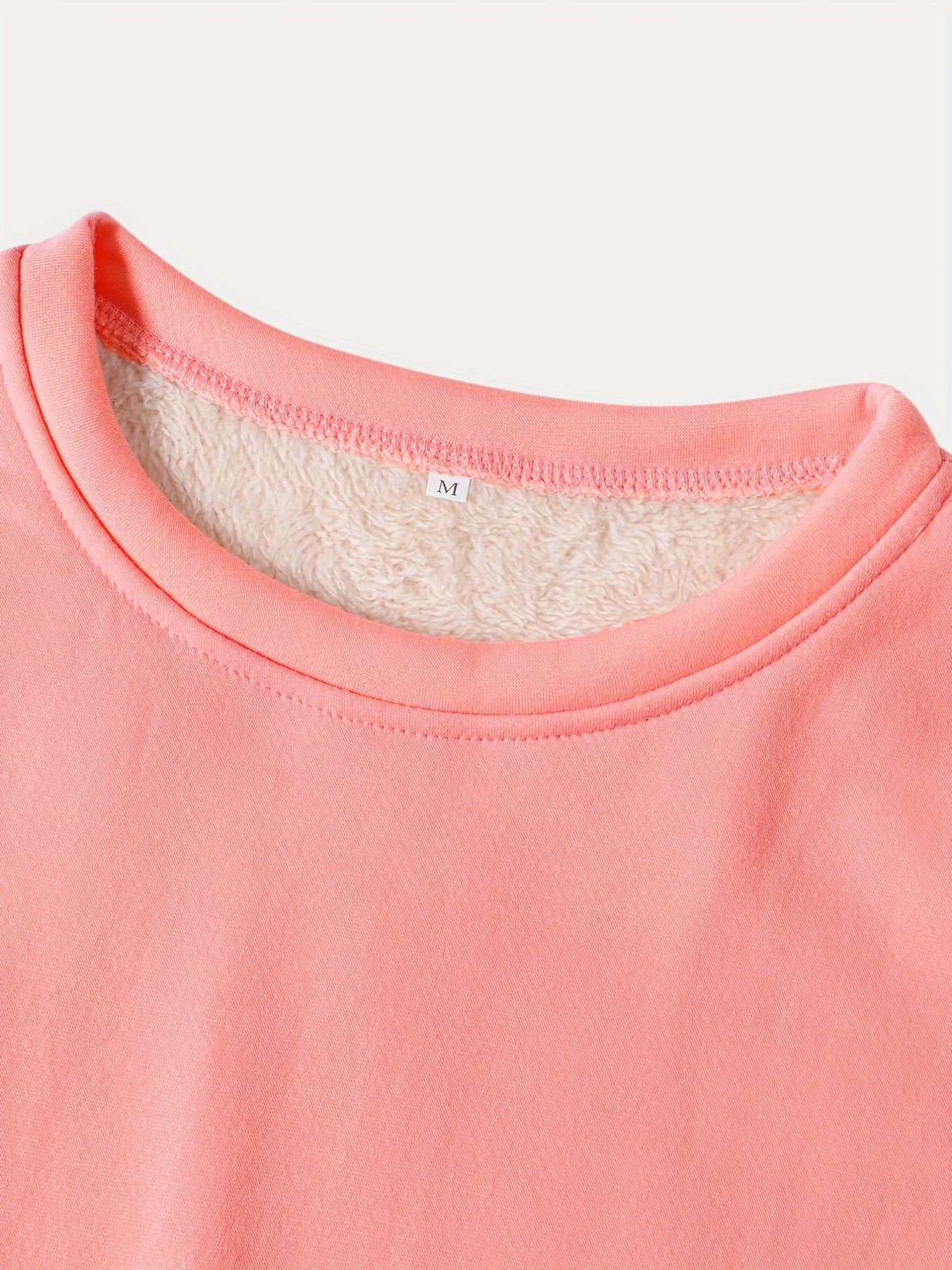 solid crew neck thermal sweatshirt casual long sleeve simple sweatshirt for fall winter womens clothing details 44