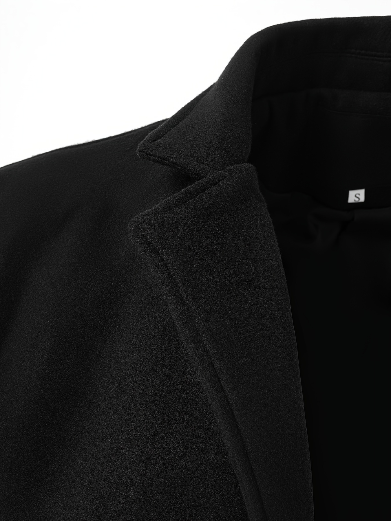 mens trendy retro houndstooth long sleeve coat windbreaker lapel long overcoat for autumn winter details 8