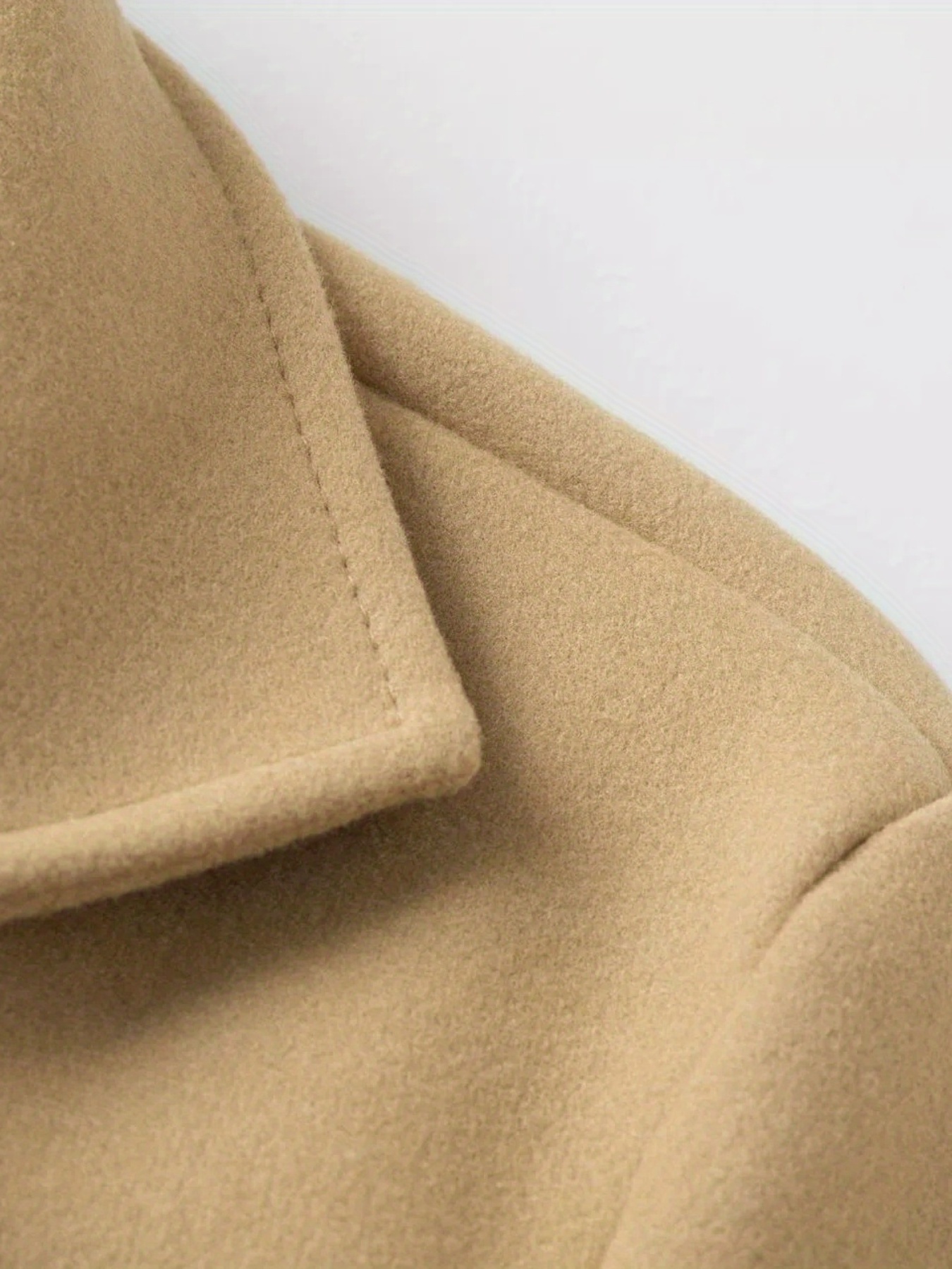 chic elegant double breasted trench coat mens casual lapel flap pocket woolen overcoat for fall winter business details 24