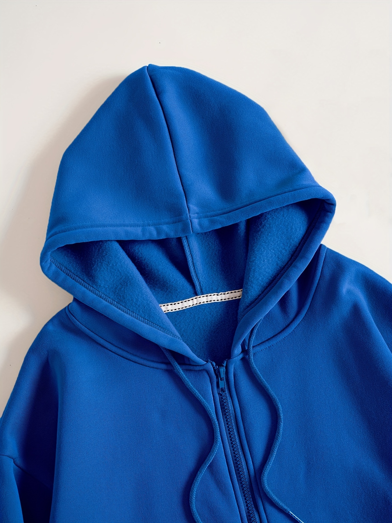 zip up solid hoodies casual long sleeve kangaroo pocket drawstring sweatshirt womens clothing details 2