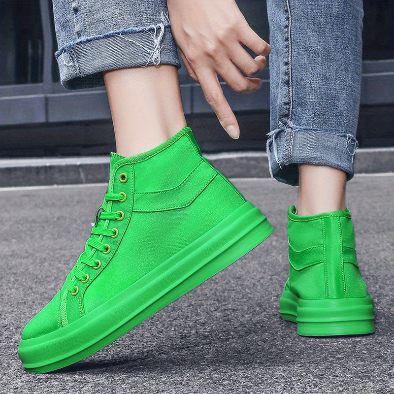 mens lace up canvas sneakers high top casual walking shoes comfortable and breathable details 10