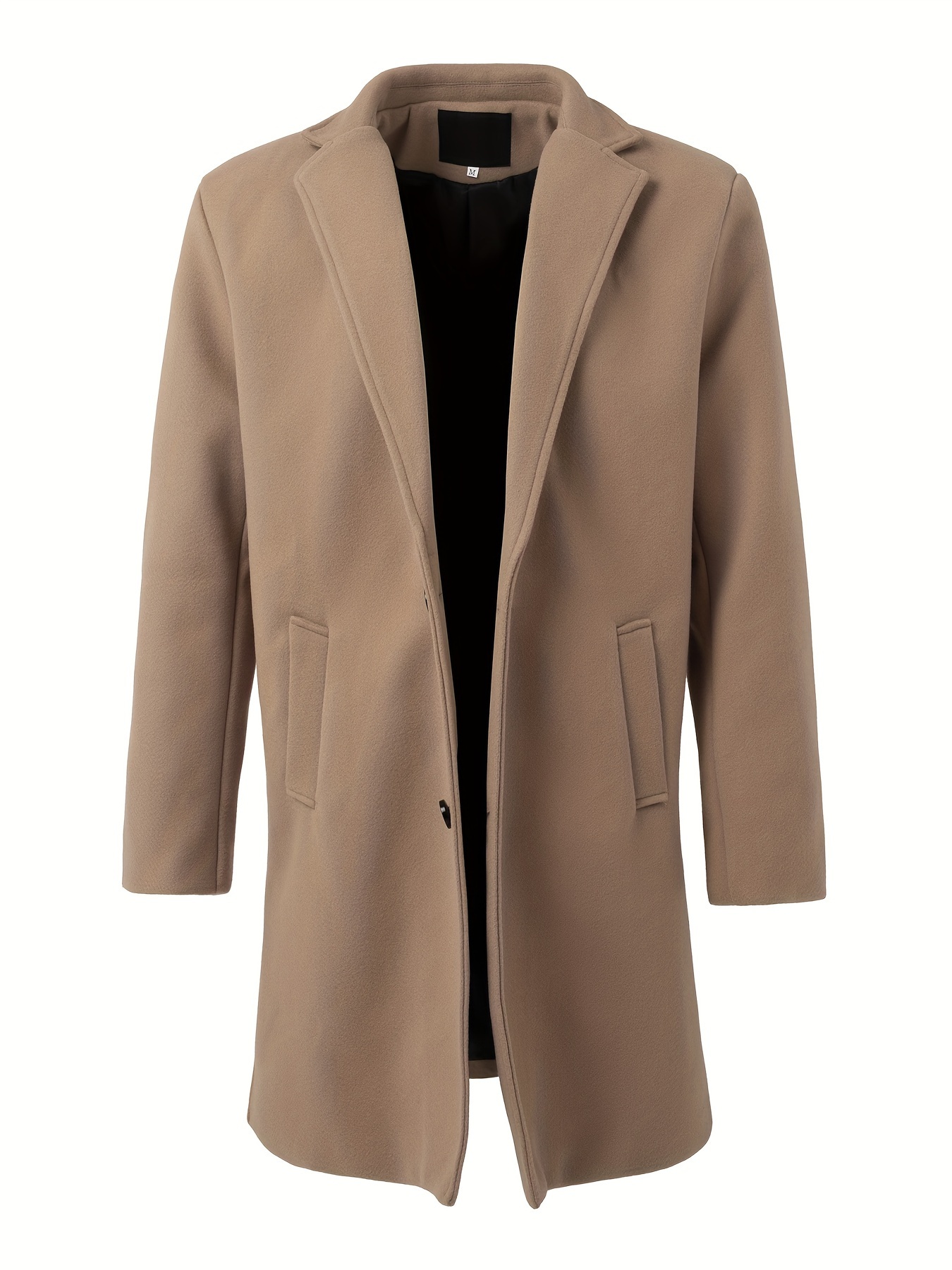 mens trendy retro houndstooth long sleeve coat windbreaker lapel long overcoat for autumn winter details 0