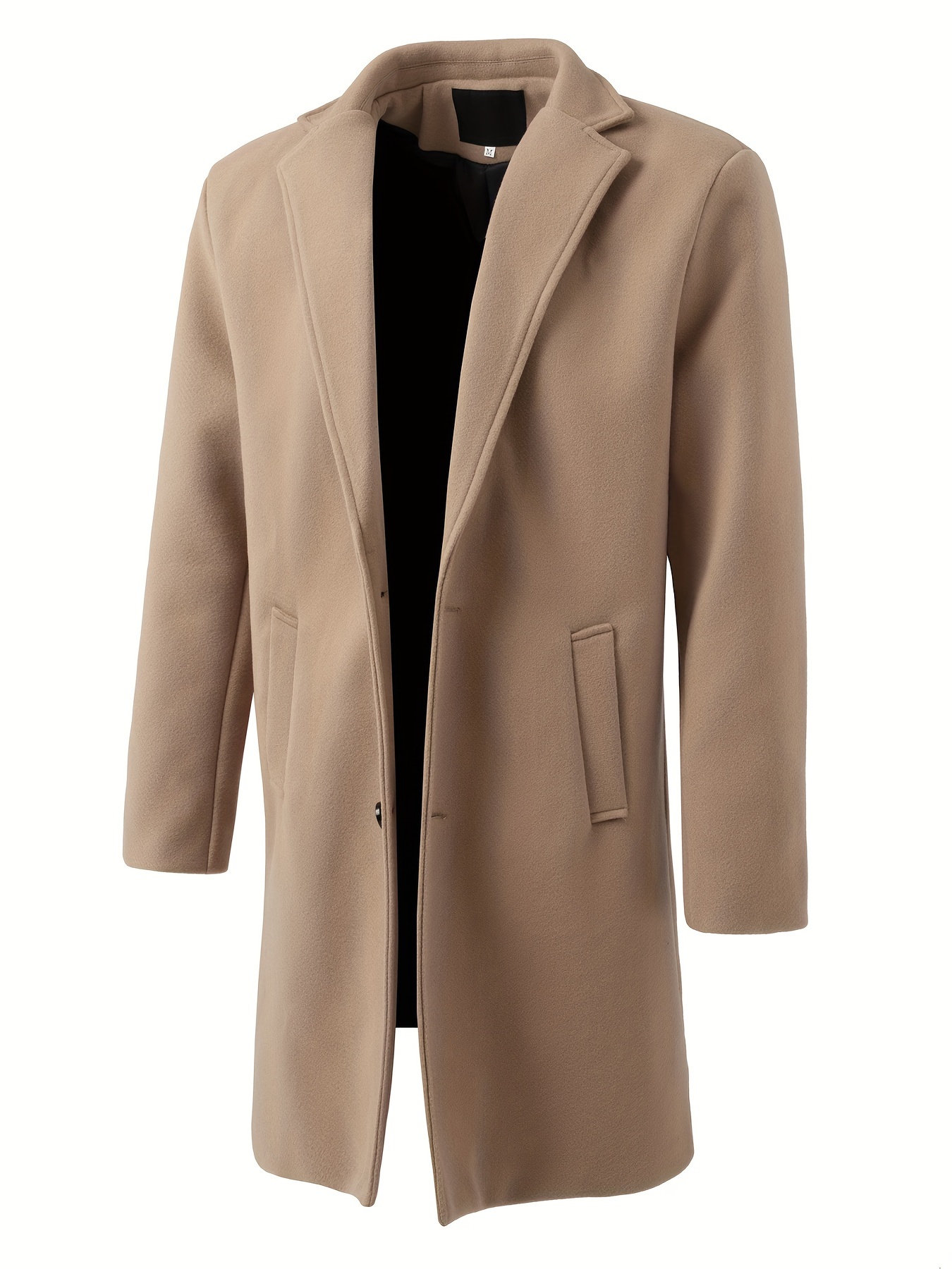 mens trendy retro houndstooth long sleeve coat windbreaker lapel long overcoat for autumn winter details 2