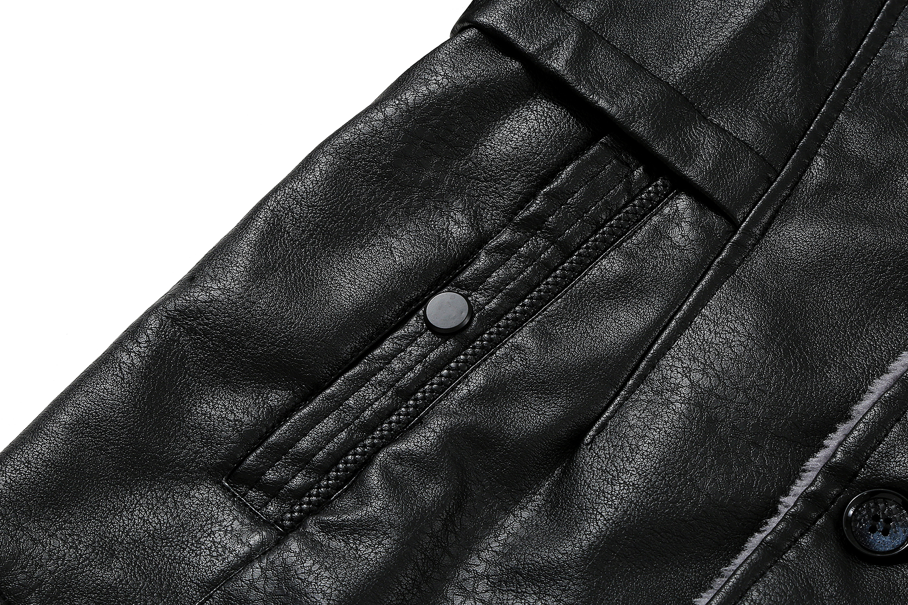 button trench coats, mens casual faux pu leather long sleeves button trench coats details 7