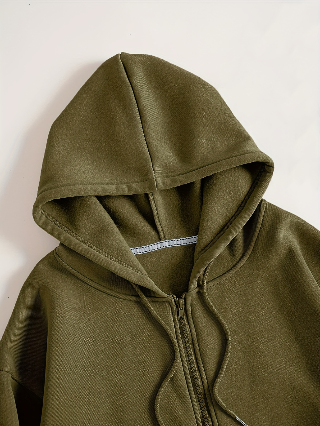 zip up solid hoodies casual long sleeve kangaroo pocket drawstring sweatshirt womens clothing details 12