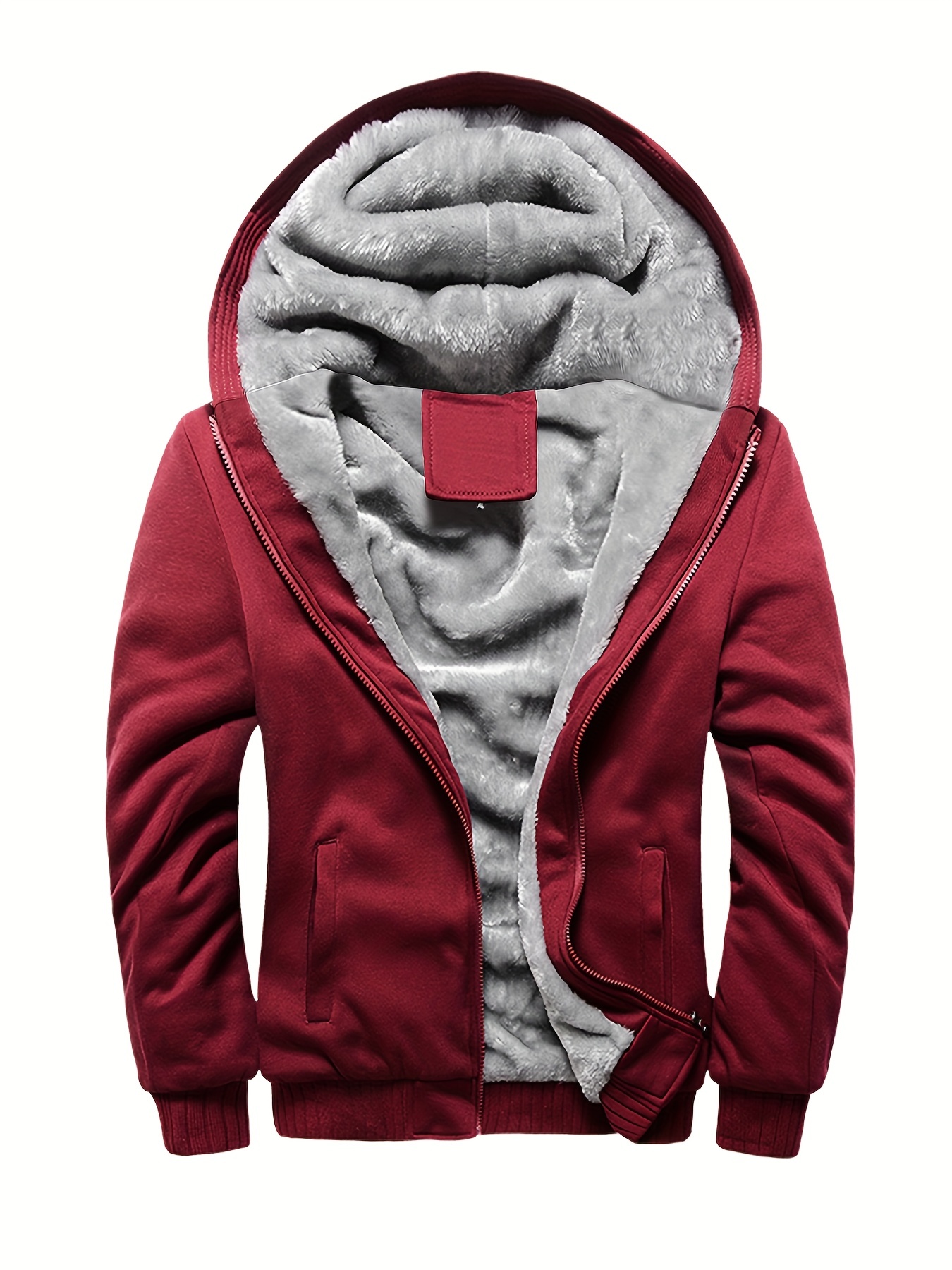 warm thick coat for fall winter casual hooded warm fleece jacket for outdoor activities details 10