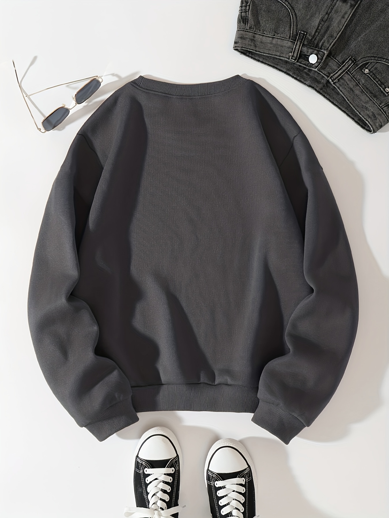 be you print sweatshirt casual long sleeve crew neck sweatshirt womens clothing details 21