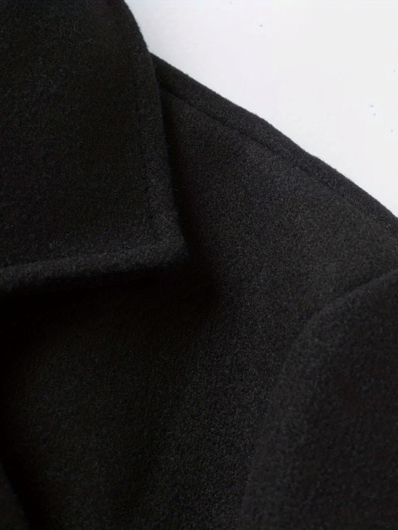 chic elegant double breasted trench coat mens casual lapel flap pocket woolen overcoat for fall winter business details 3