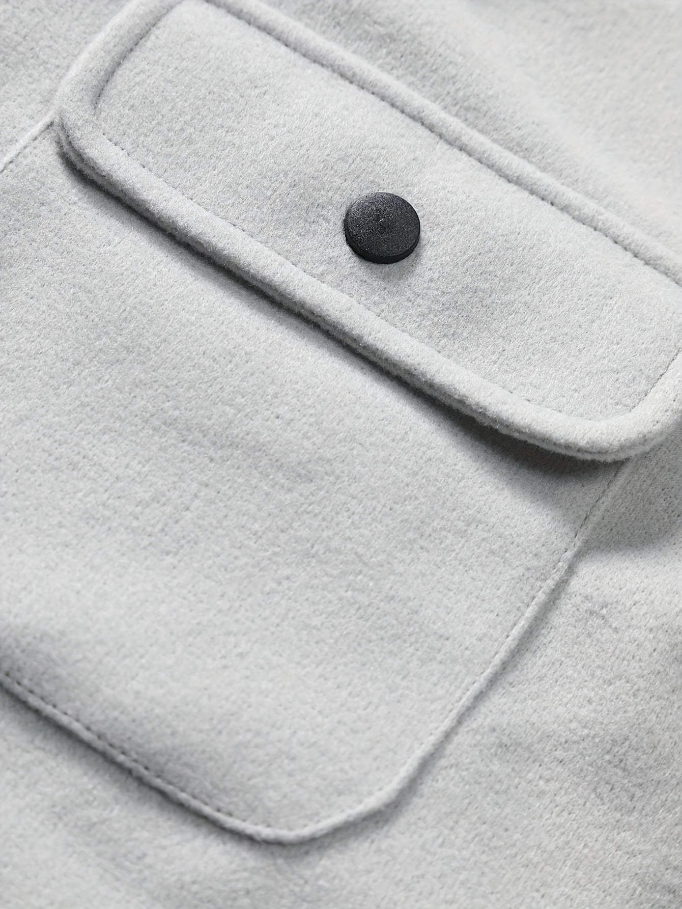 mens casual woolen flap pocket jacket chic button up mature coat for fall winter details 9