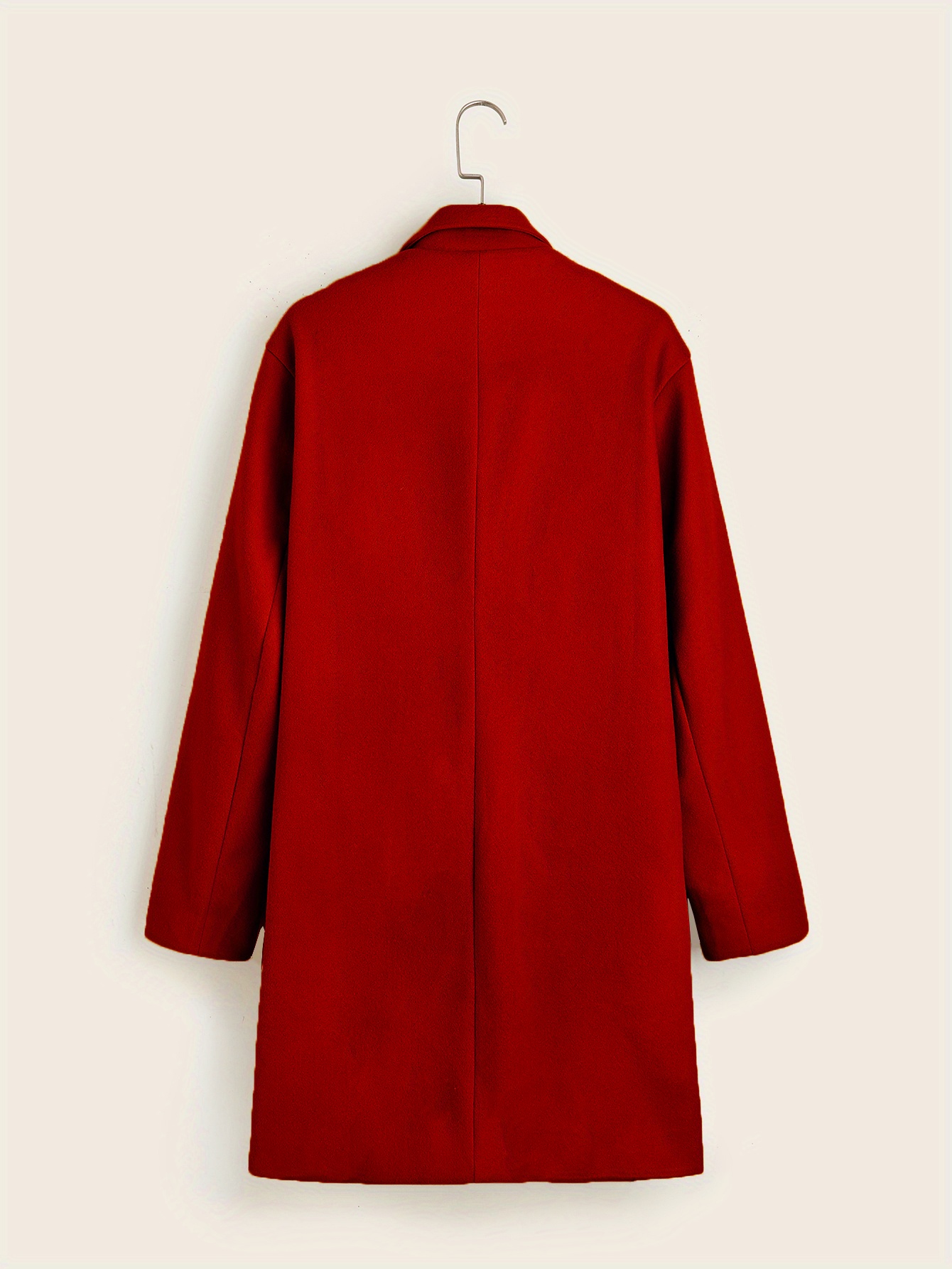 mens trendy retro solid long sleeve coat windbreaker lapel long overcoat for autumn winter details 8