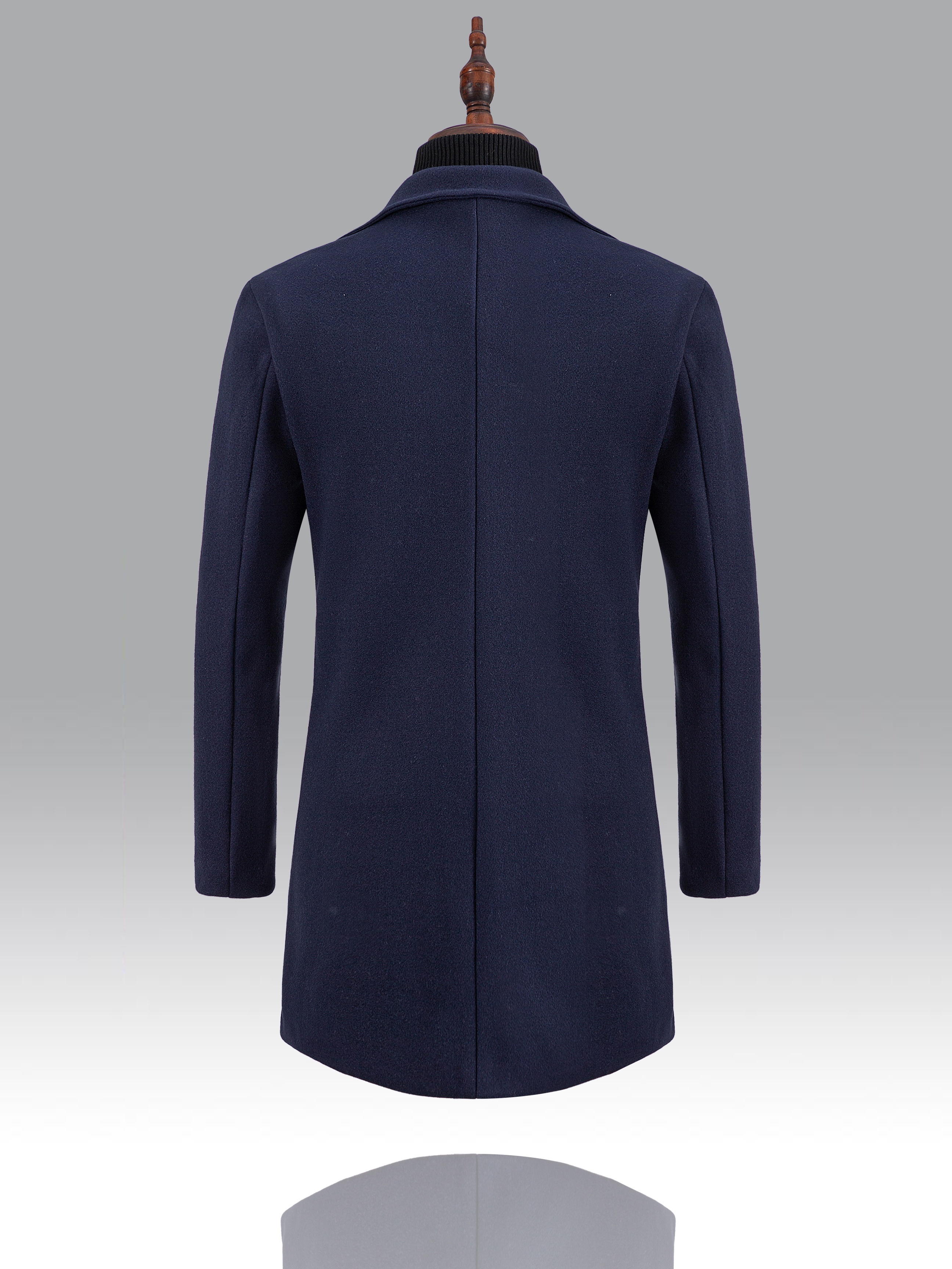 classic design warm coat mens semi formal mid length button up lapel coat for fall winter business details 6