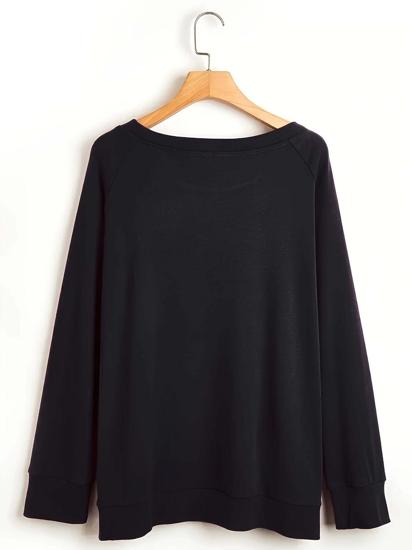 letter print crew neck sweatshirt casual raglan long sleeve sweatshirt top for spring fall womens clothing details 12