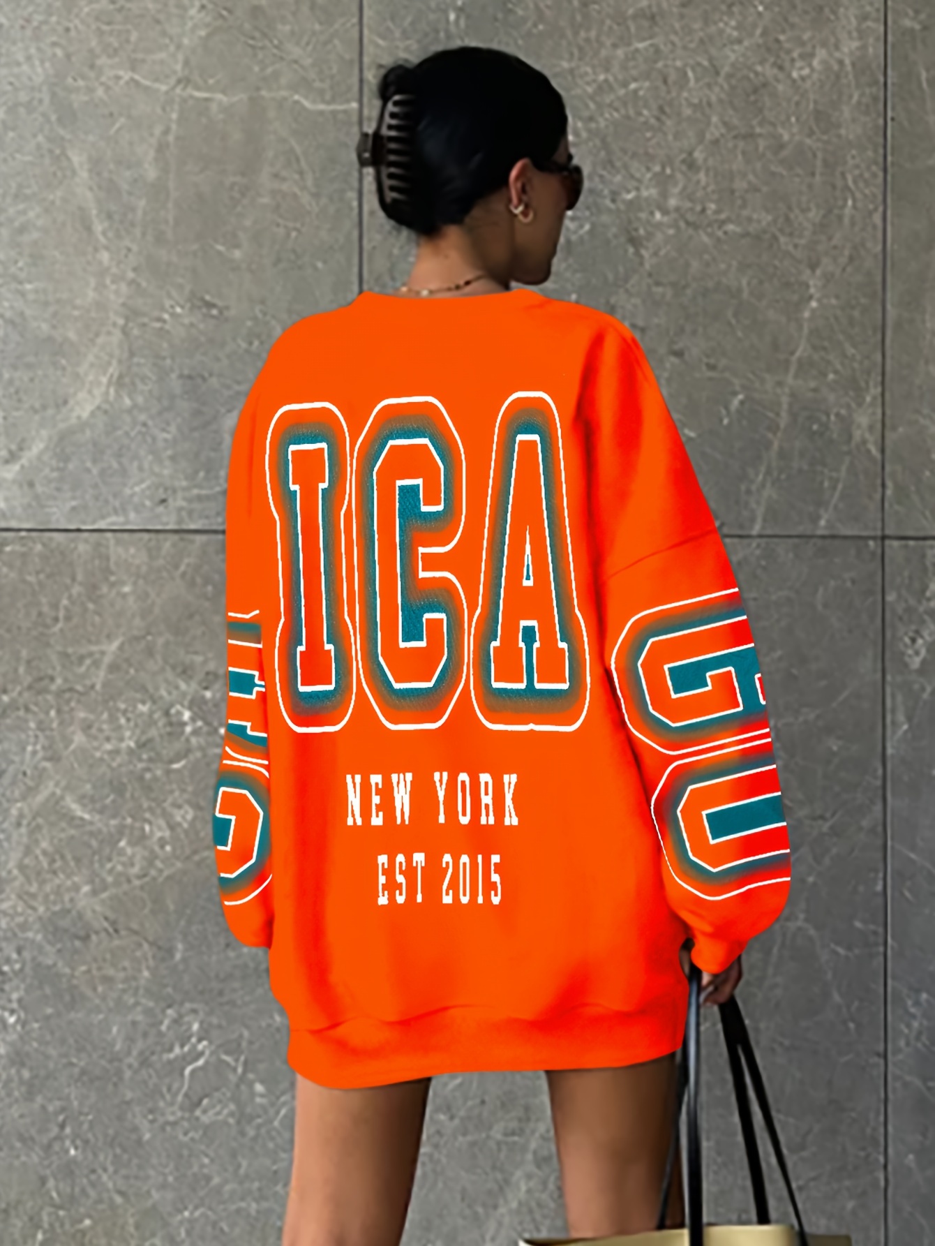 letter print drop shoulder sweatshirt casual long sleeve crew neck sweatshirt for fall winter womens clothing details 29