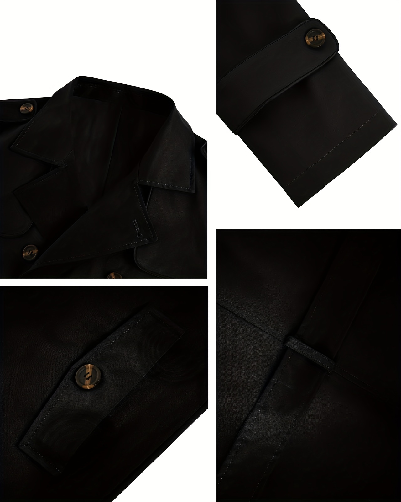 windproof outwear, mens trendy double breasted coat full length winter stylish lapel open front overcoat for men windproof outwear with pocket details 4