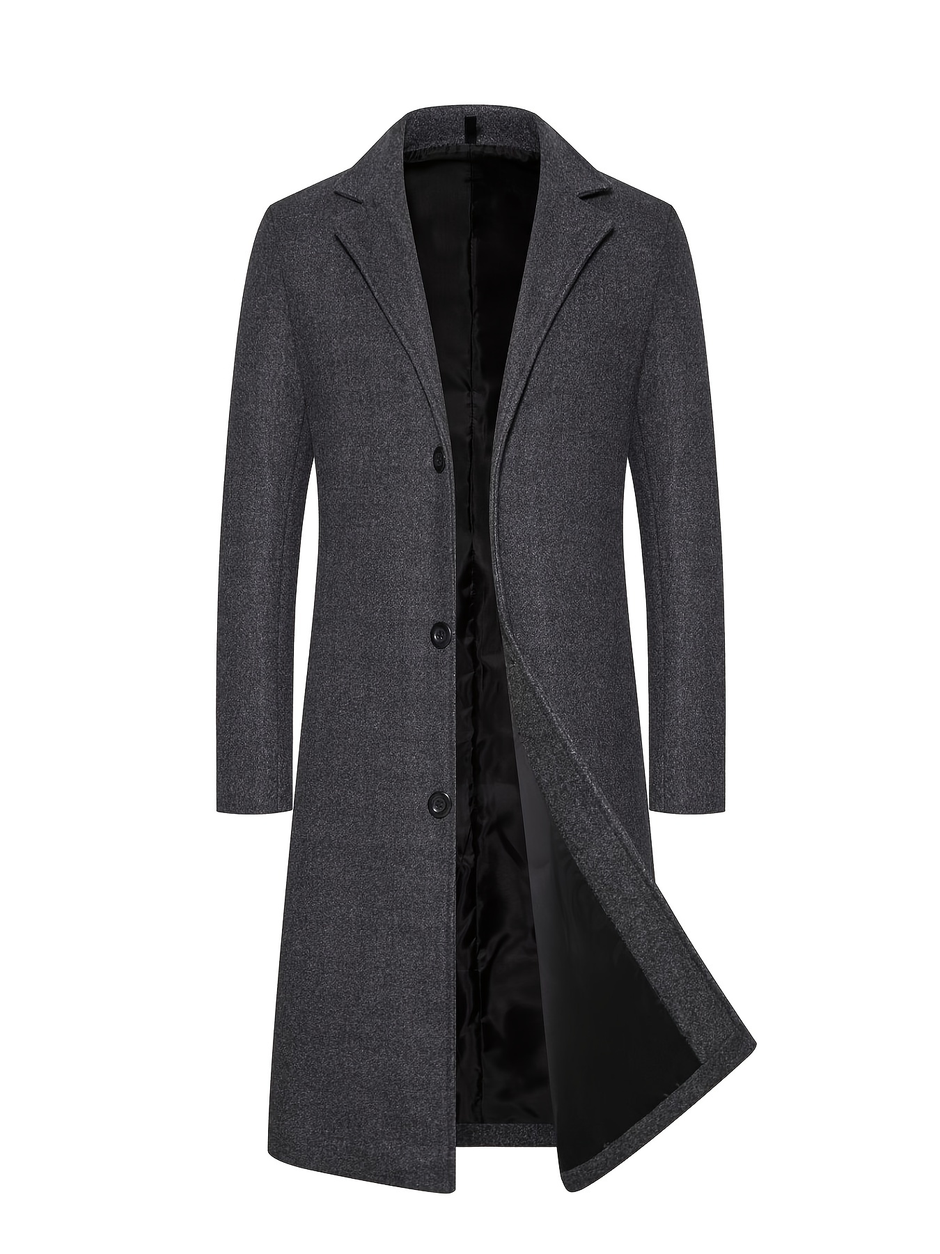 best sellers, mens casual single breasted trench coat elegant lapel overcoat for fall winter details 0