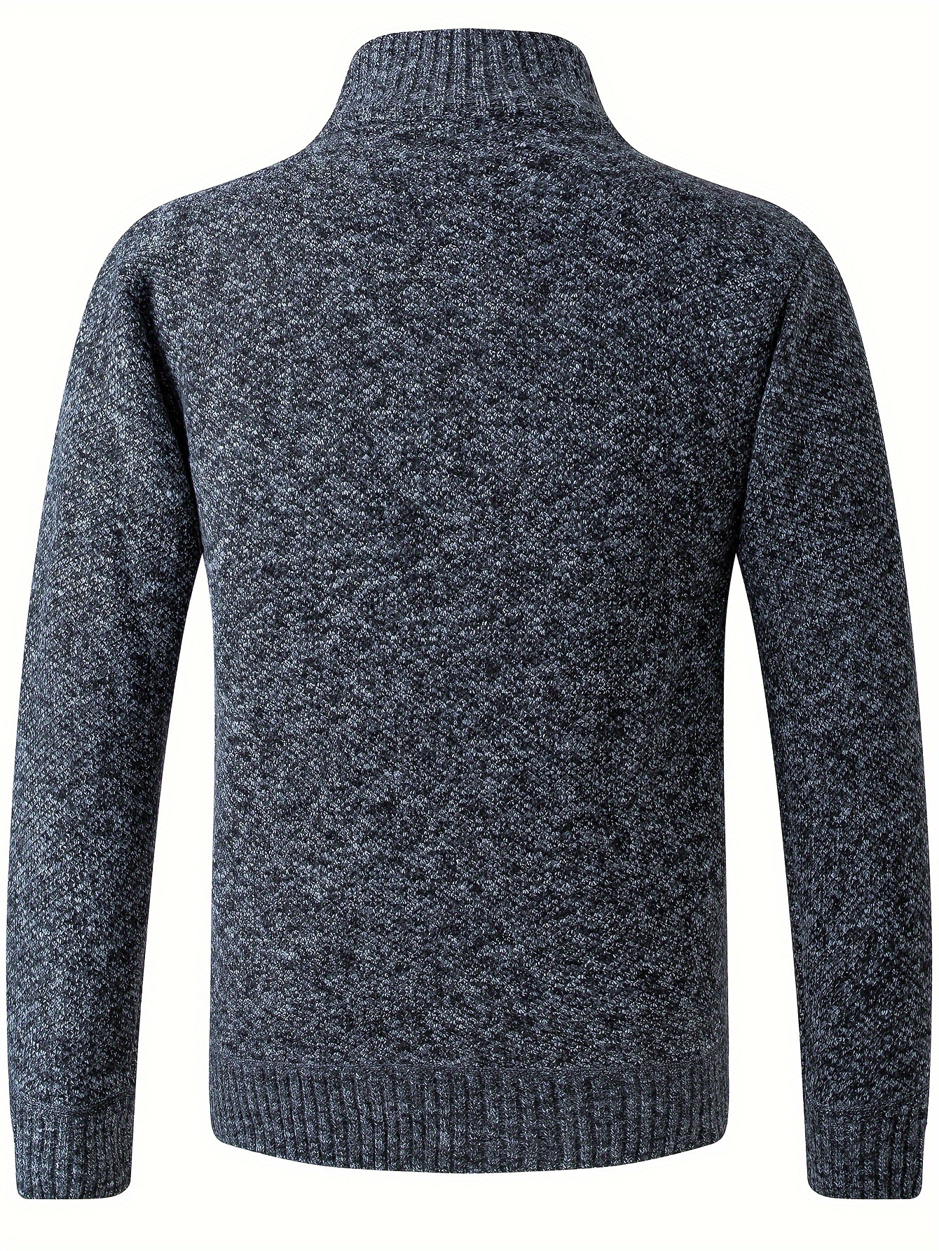 warm stand collar fleece jacket mens semi formal comfortable solid color zip up knitted cardigan for spring fall details 31