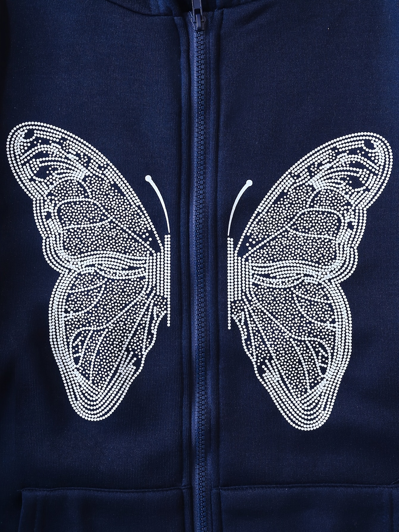 butterfly print sweatshirt y2k long sleeve crew neck zip up hoodies sweatshirts casual tops for spring fall womens clothing details 12