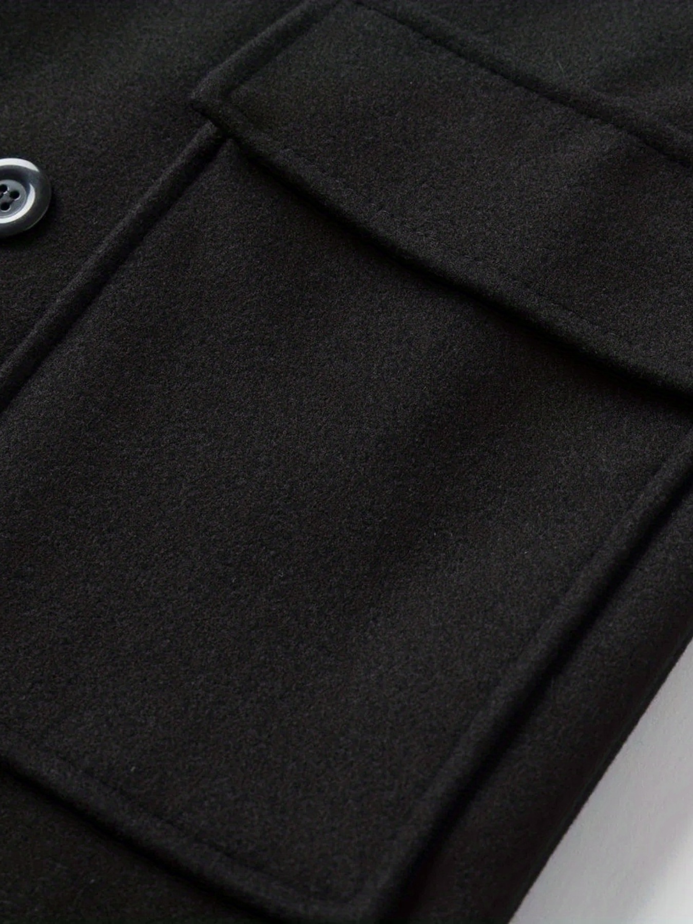 chic elegant double breasted trench coat mens casual lapel flap pocket woolen overcoat for fall winter business details 5