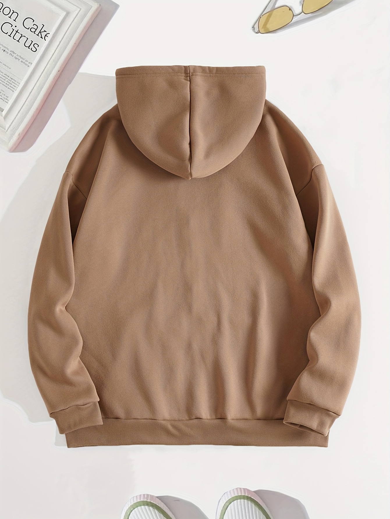 zip up solid hoodies casual long sleeve kangaroo pocket drawstring sweatshirt womens clothing details 21