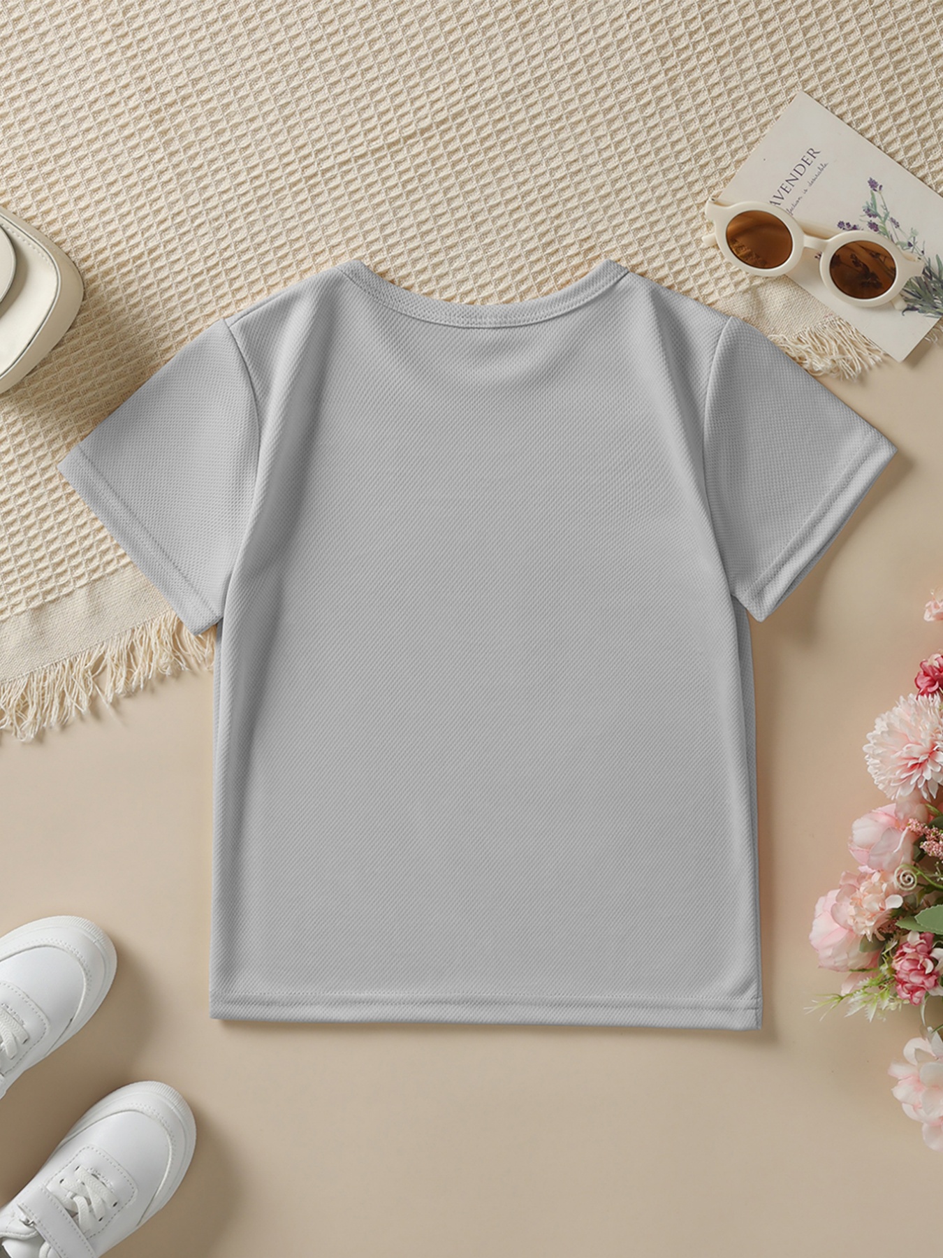 Summer Boys' Stylish Short-Sleeve T-Shirt with The Cartoon Print 'PAPA'S LITTLE BUDDY' for Outdoor Casual Wear, Model NY-DX3974