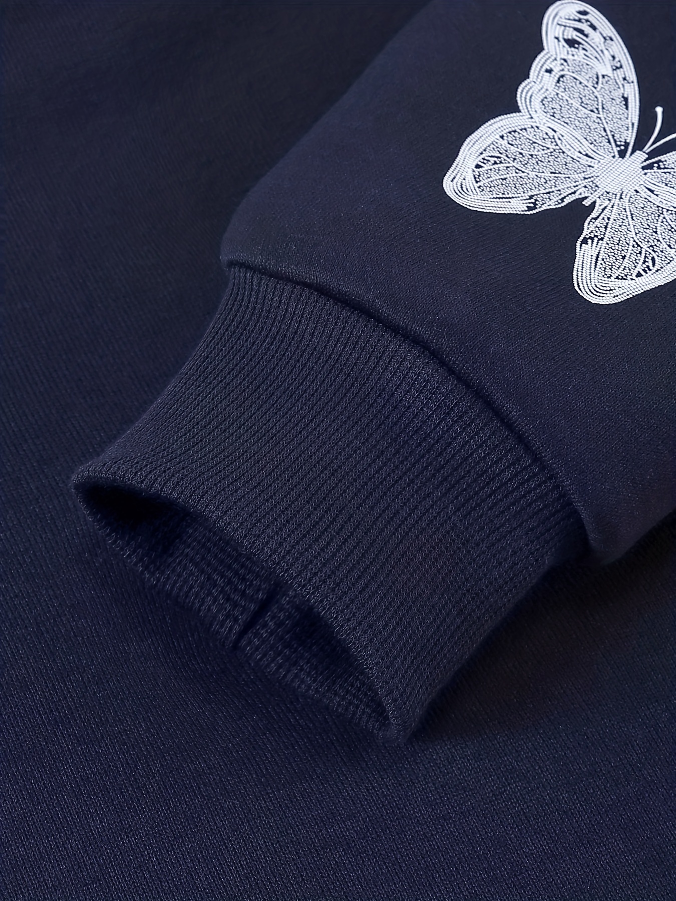 butterfly print sweatshirt y2k long sleeve crew neck zip up hoodies sweatshirts casual tops for spring fall womens clothing details 14