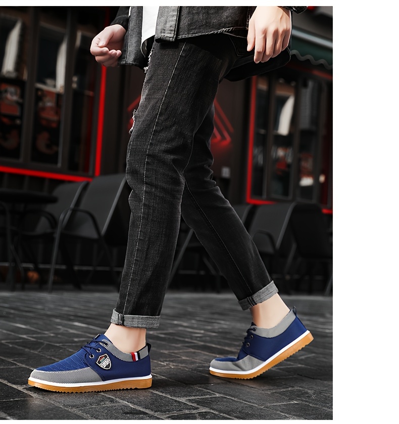 mens low top canvas shoes breathable lace up casual walking shoes for dad outdoor shoes for spring and autumn details 5