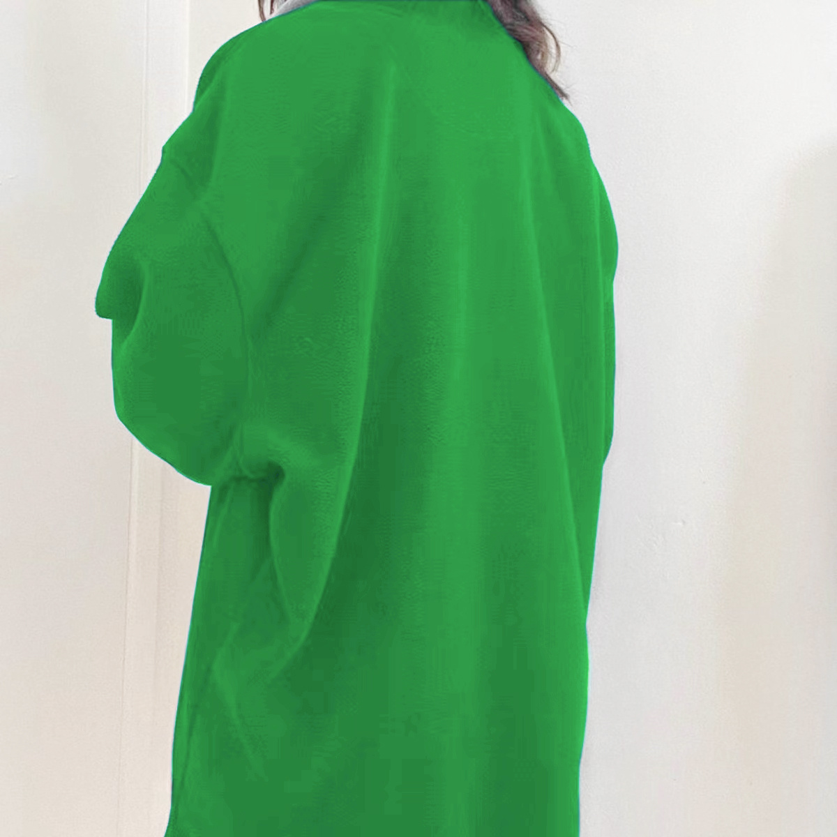 retro lapel thermal pullover casual striped colorblock fashion loose long sleeve sweatshirt womens clothing details 11