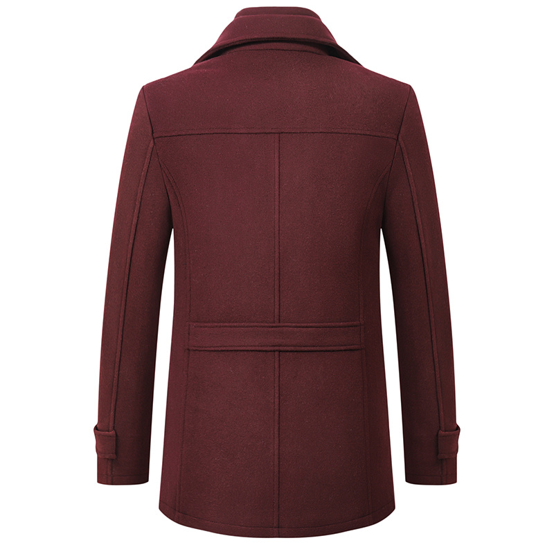 new wool coat mens business casual thick warm slim jacket details 3