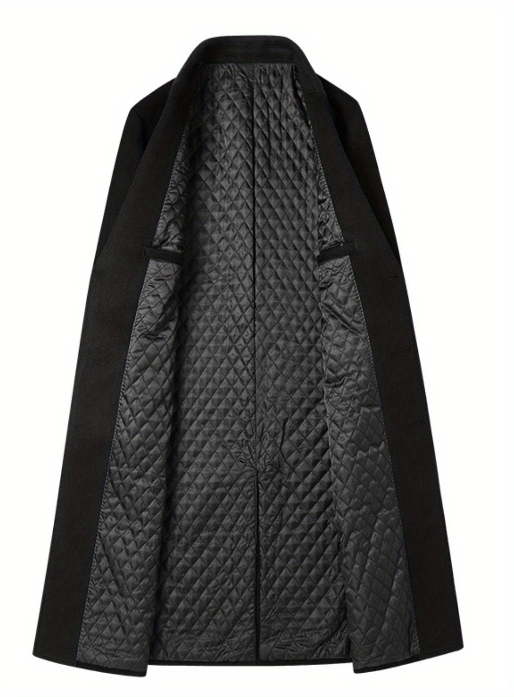 stylish woll blend mens trendy retro solid long sleeve coat windbreaker lapel long coat for autumn winter details 2