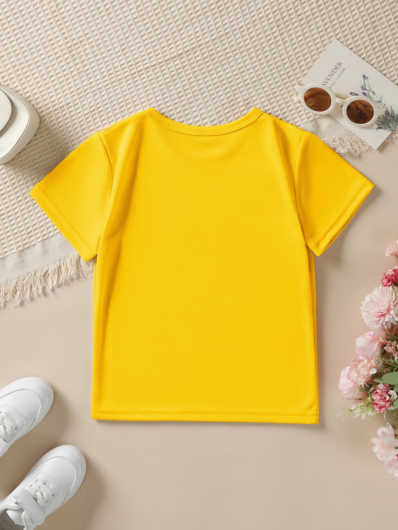 Summer Boys' Stylish Short-Sleeve T-Shirt with The Cartoon Print 'PAPA'S LITTLE BUDDY' for Outdoor Casual Wear, Model NY-DX3974