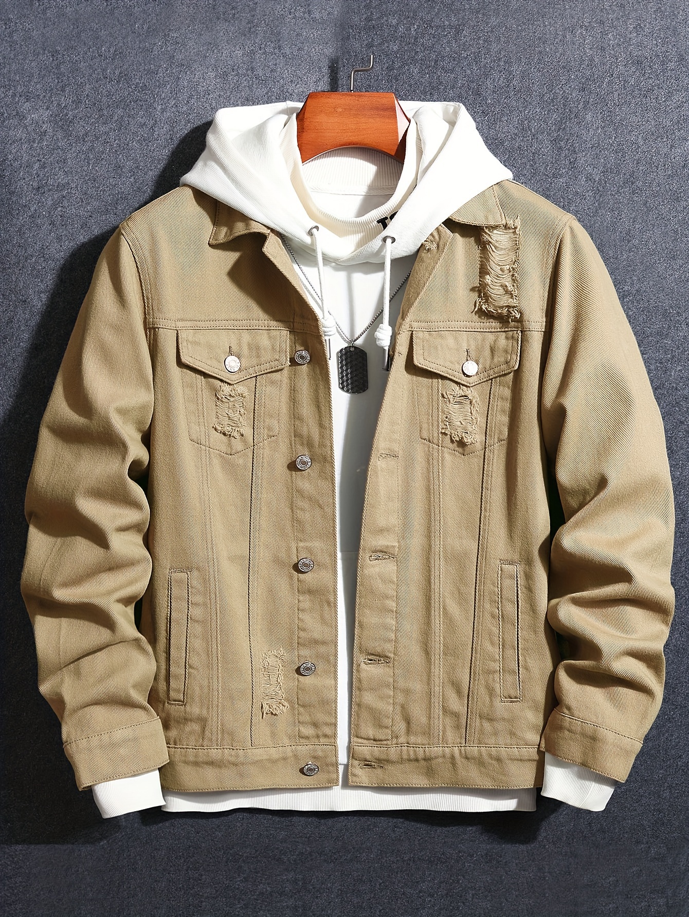 chic denim jacket, mens chic denim jacket street style button up cotton jacket coat for spring fall new generation details 5