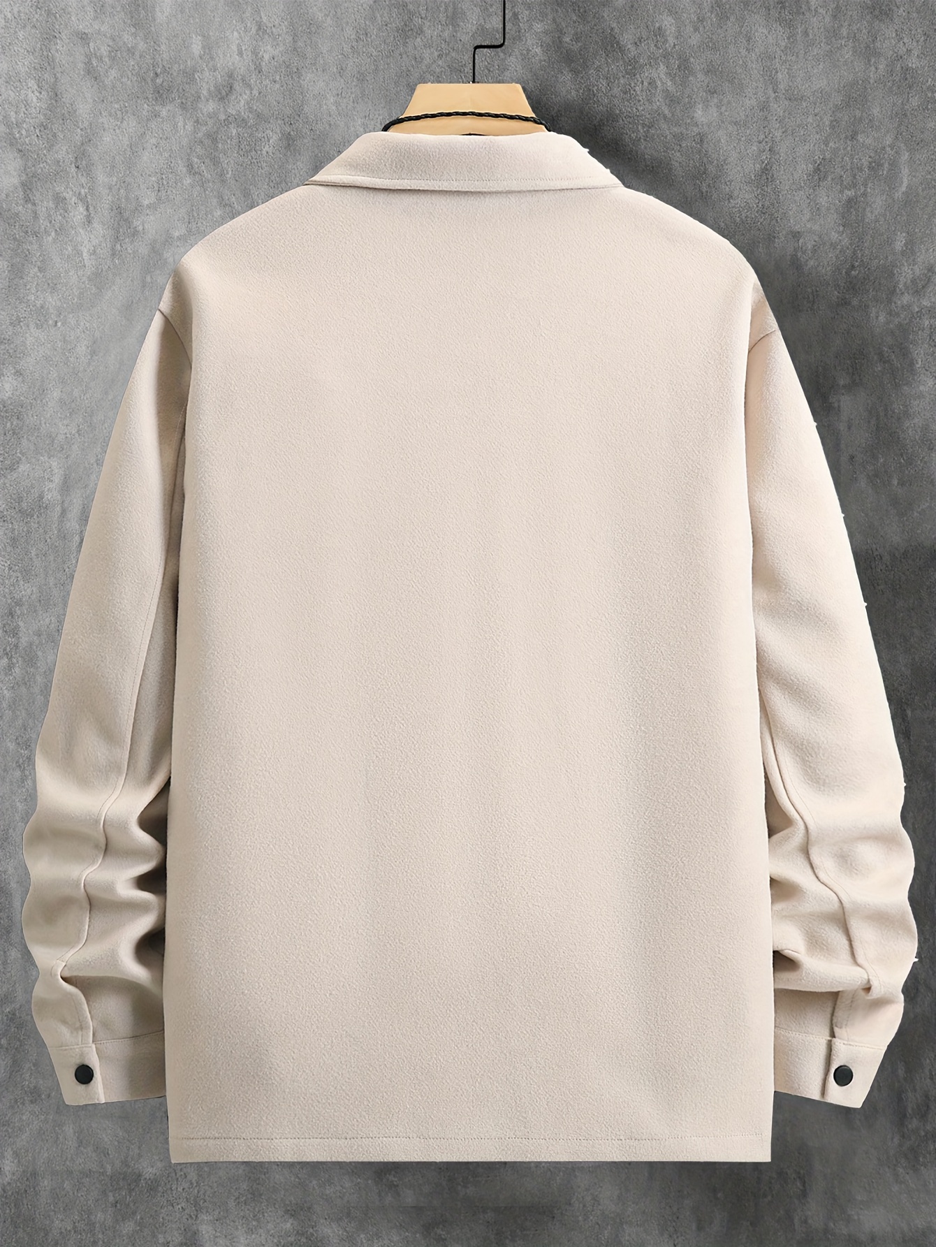 mens casual woolen flap pocket jacket chic button up mature coat for fall winter details 16