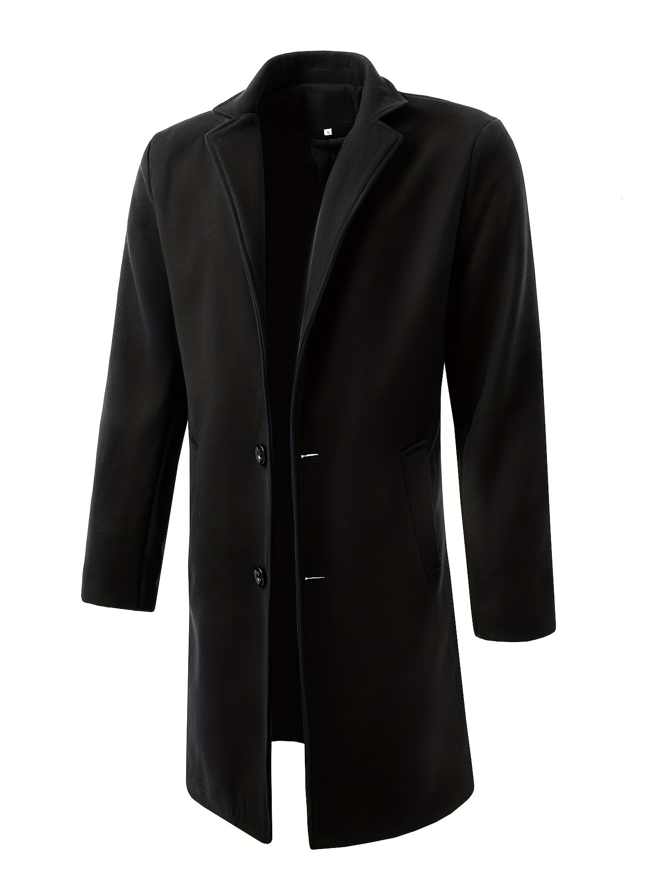 mens trendy retro houndstooth long sleeve coat windbreaker lapel long overcoat for autumn winter details 7