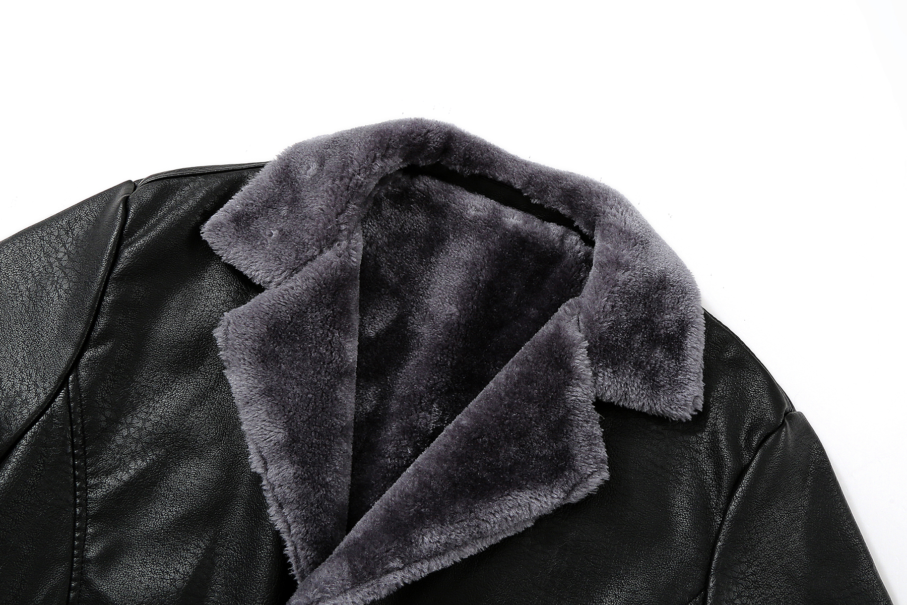 button trench coats, mens casual faux pu leather long sleeves button trench coats details 5