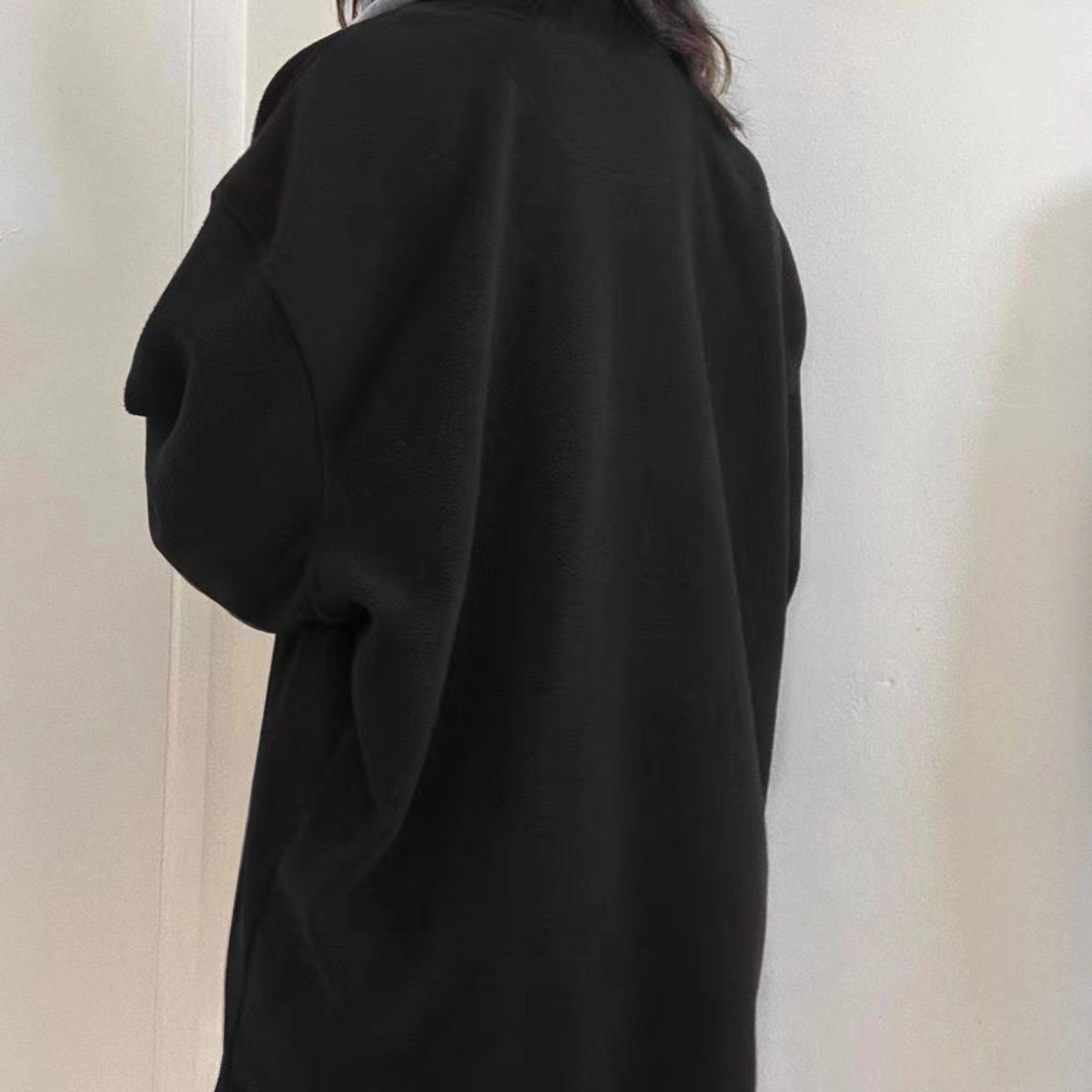 retro lapel thermal pullover casual striped colorblock fashion loose long sleeve sweatshirt womens clothing details 7