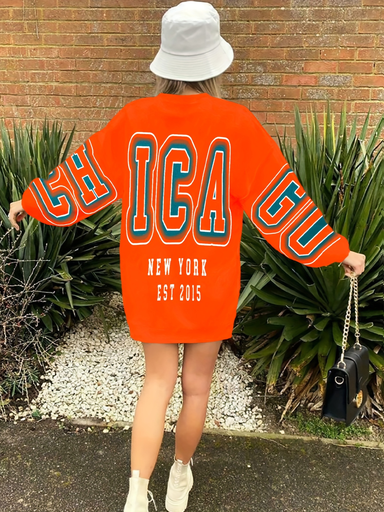 letter print drop shoulder sweatshirt casual long sleeve crew neck sweatshirt for fall winter womens clothing details 27