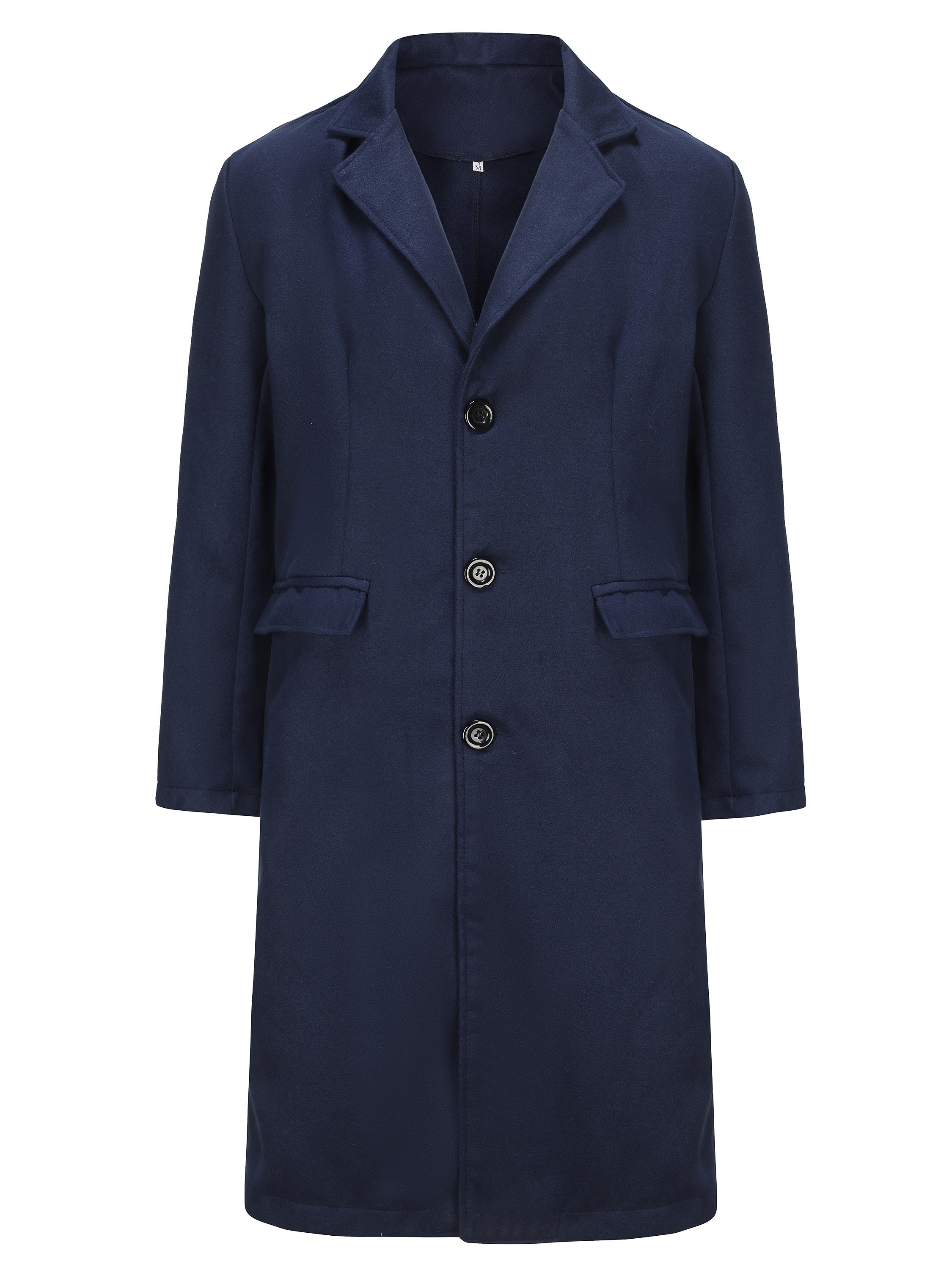 Men s Classic Design Stylish Long Sleeve Coat Windbreaker Lapel Long Overcoat For Autumn Winter details 7