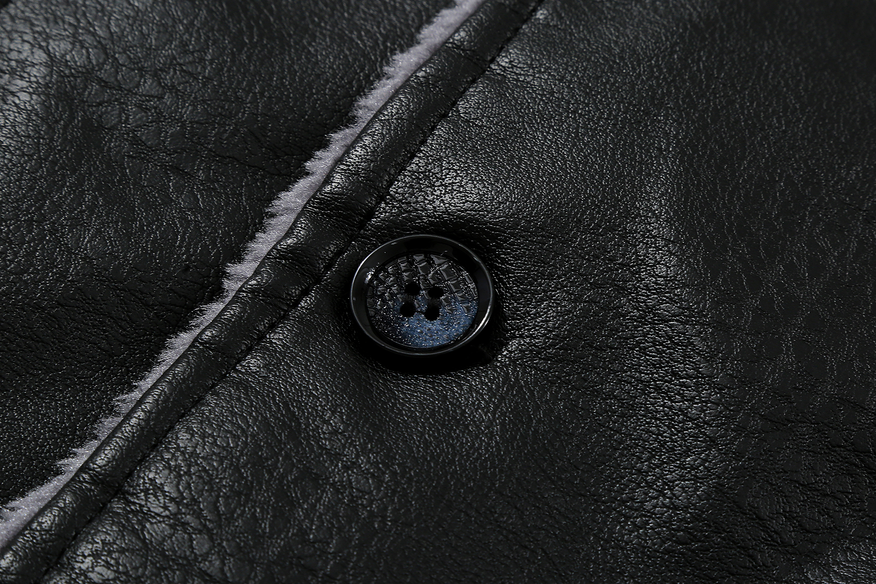 button trench coats, mens casual faux pu leather long sleeves button trench coats details 6