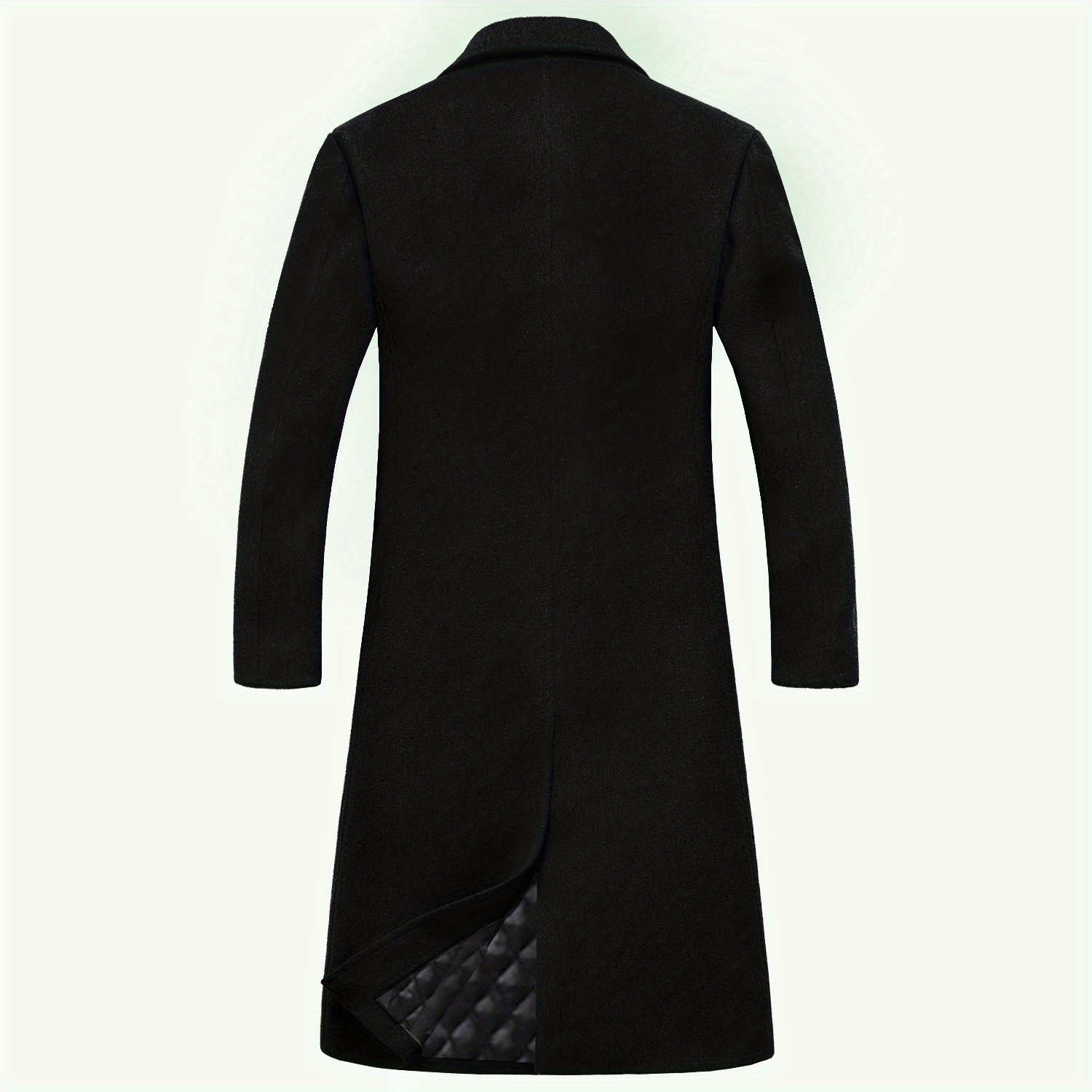 stylish woll blend mens trendy retro solid long sleeve coat windbreaker lapel long coat for autumn winter details 4