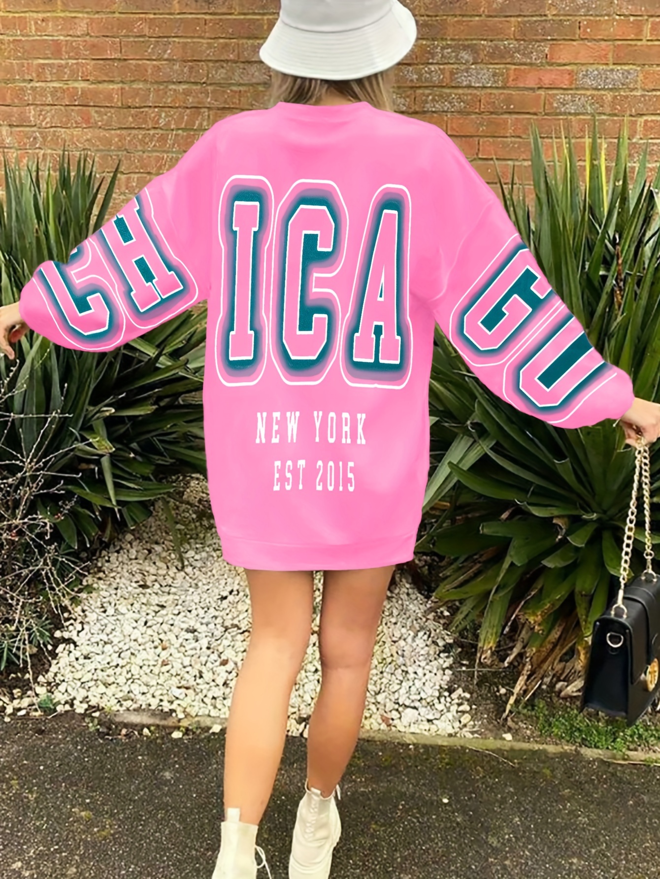 letter print drop shoulder sweatshirt casual long sleeve crew neck sweatshirt for fall winter womens clothing details 14