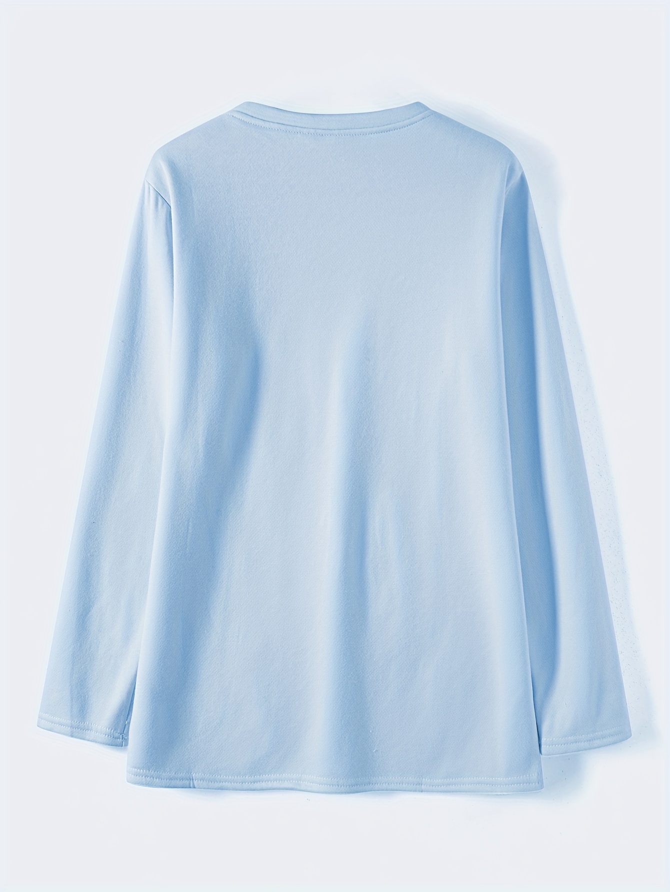 solid crew neck thermal sweatshirt casual long sleeve simple sweatshirt for fall winter womens clothing details 3