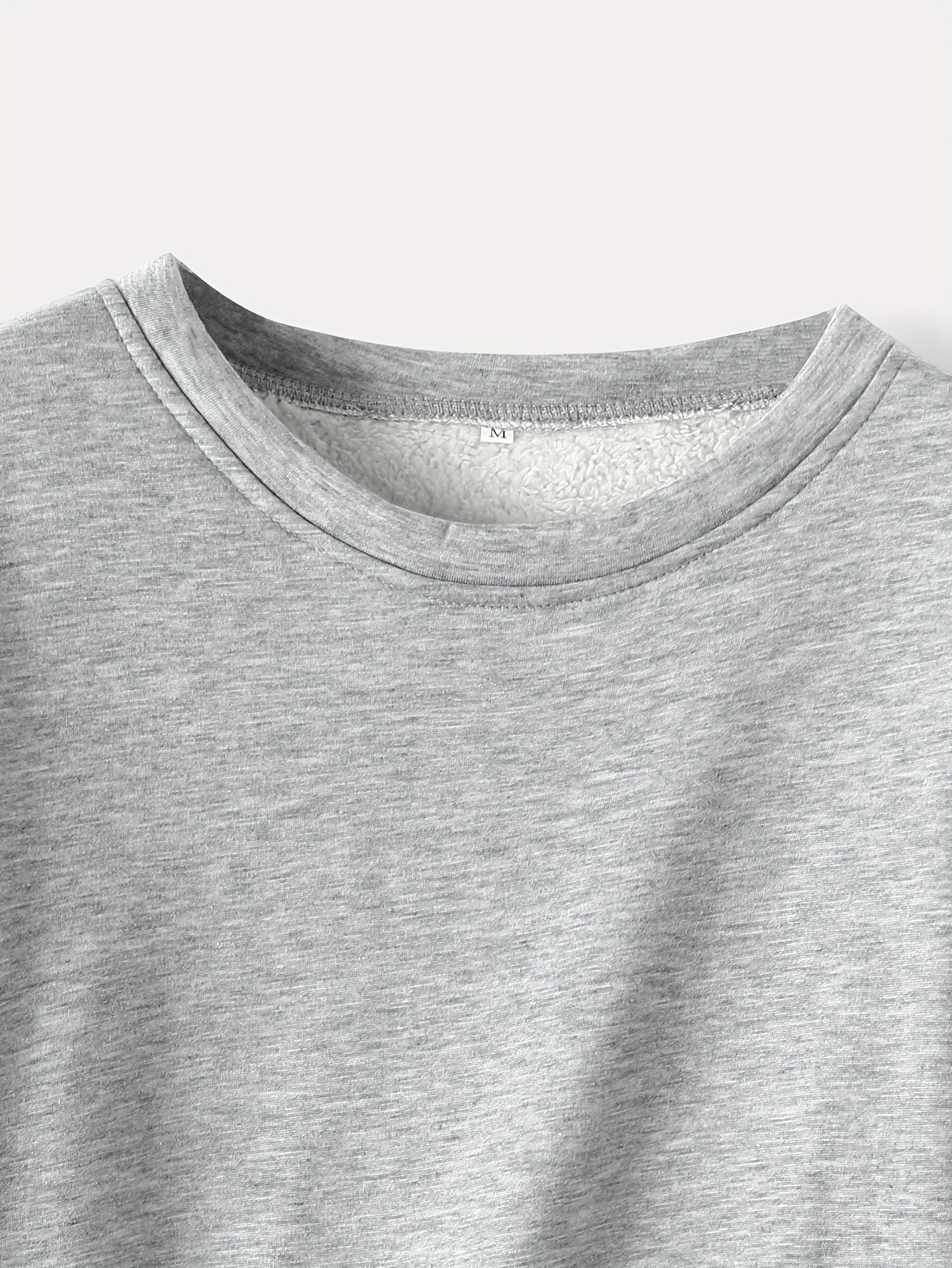 solid crew neck thermal sweatshirt casual long sleeve simple sweatshirt for fall winter womens clothing details 29