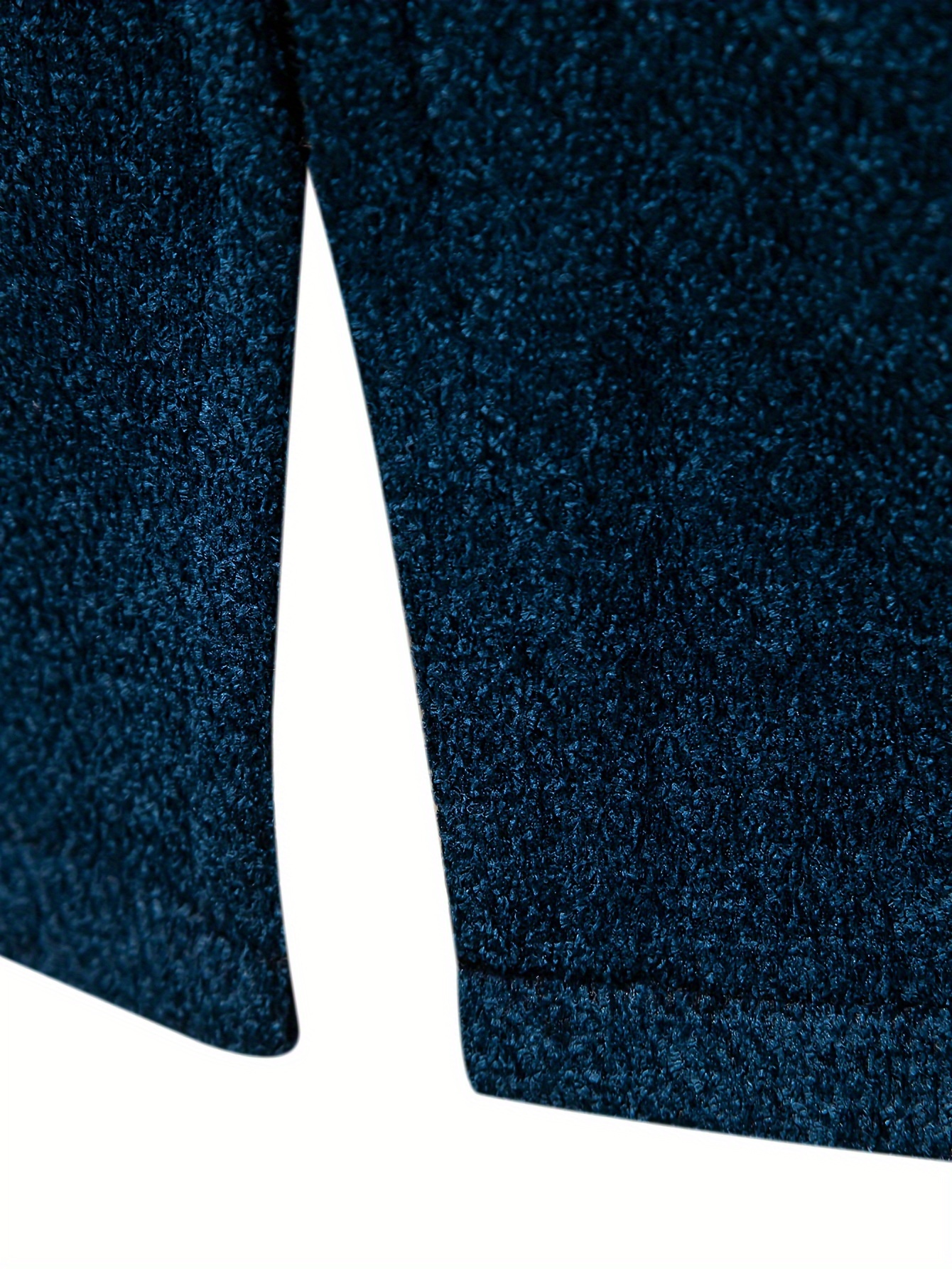 warm mid length hooded fleece coat mens comfortable solid color zip up knitted cardigan for spring fall details 13