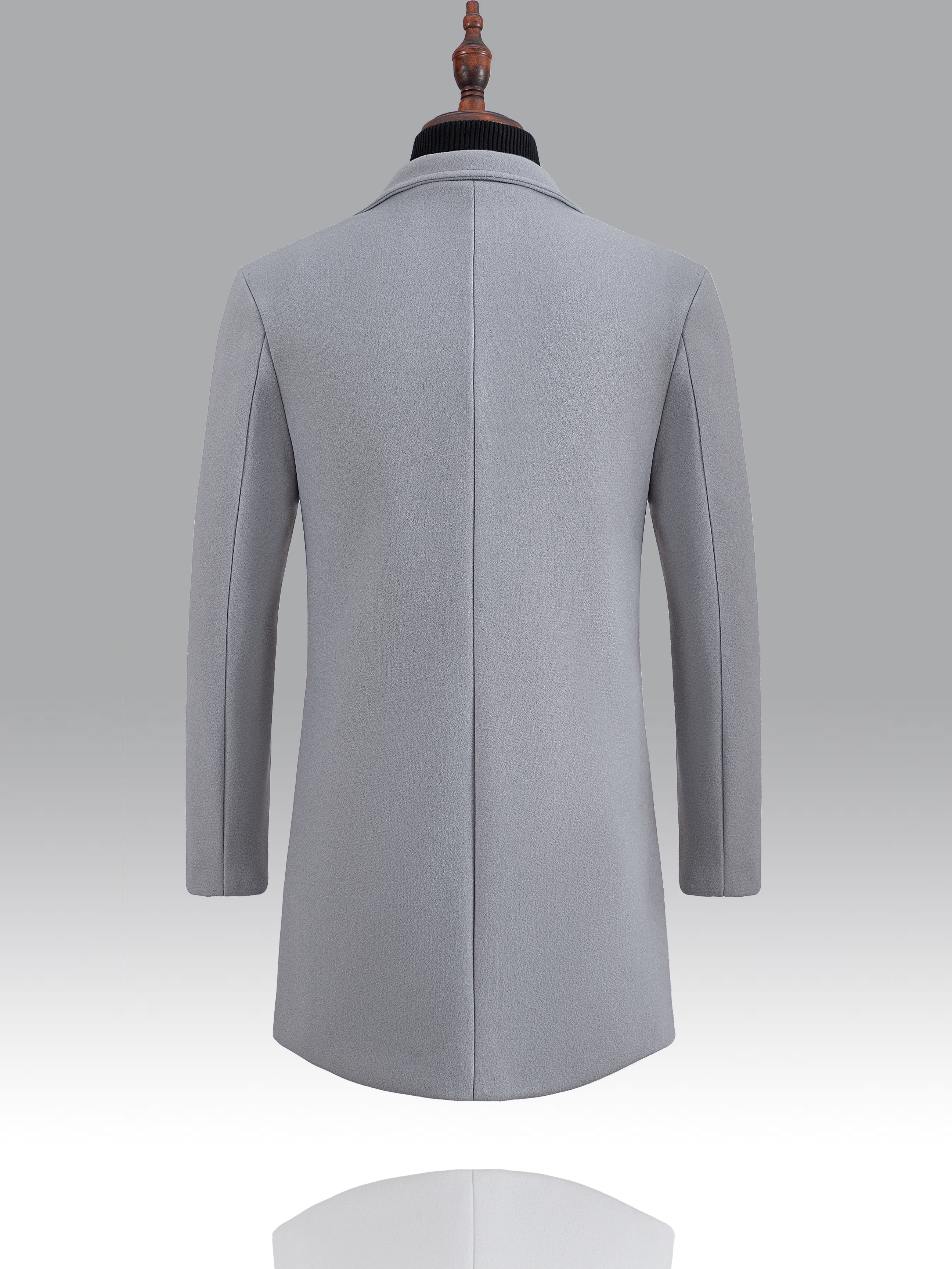 classic design warm coat mens semi formal mid length button up lapel coat for fall winter business details 16