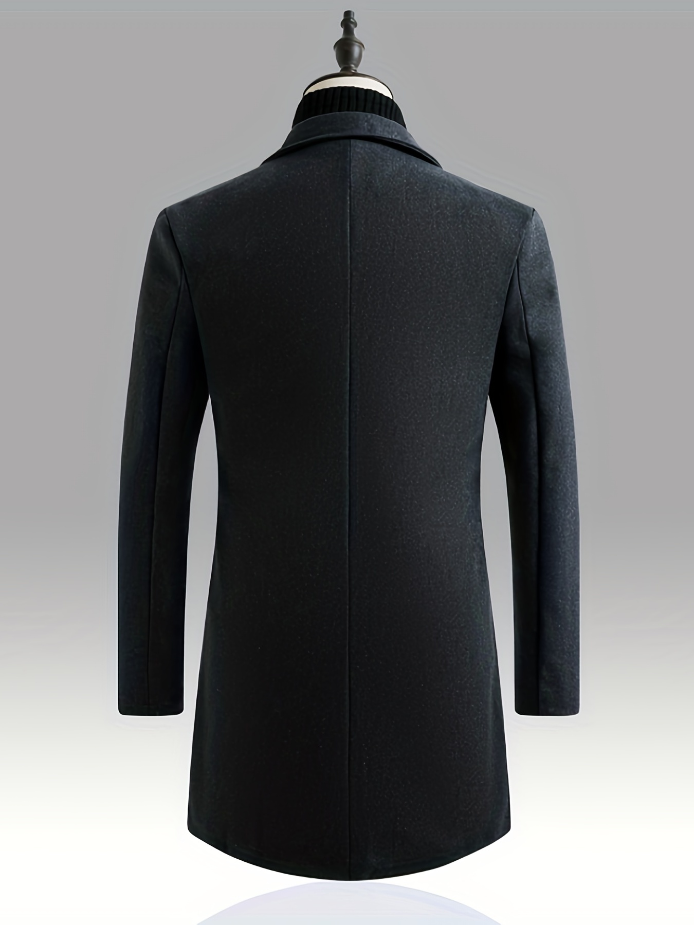 classic design trench coat mens semi formal button up lapel overcoat for fall winter business details 3