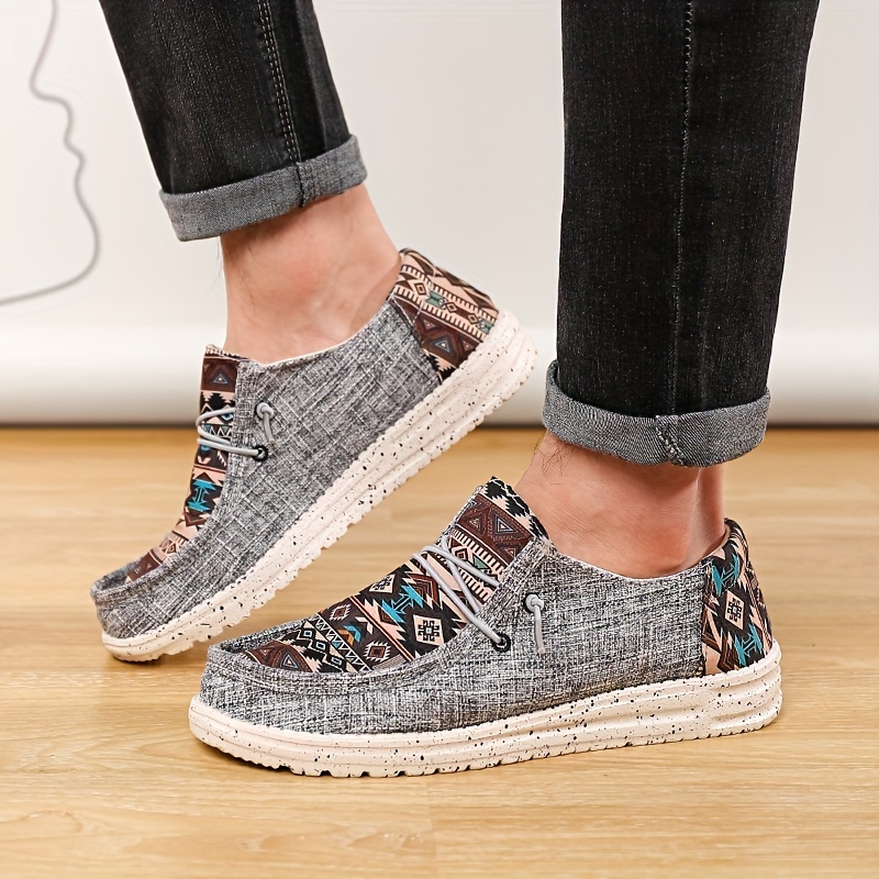 mens canvas loafer shoes with decorative shoelaces breathable lightweight non slip slip on shoes mens shoes spring and summer details 5