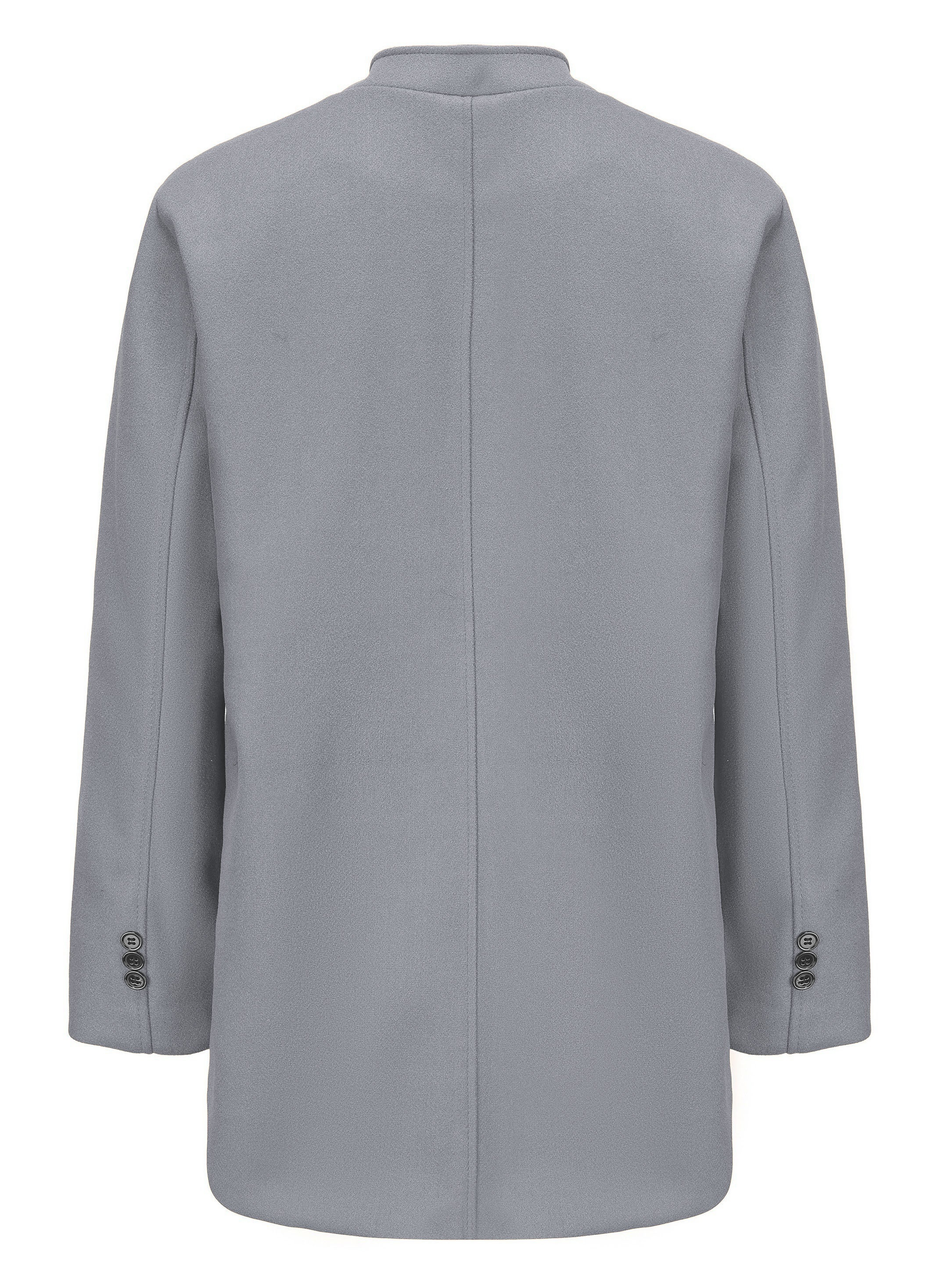 mens single breasted trench coat casual elegant overcoat for fall winter business details 3