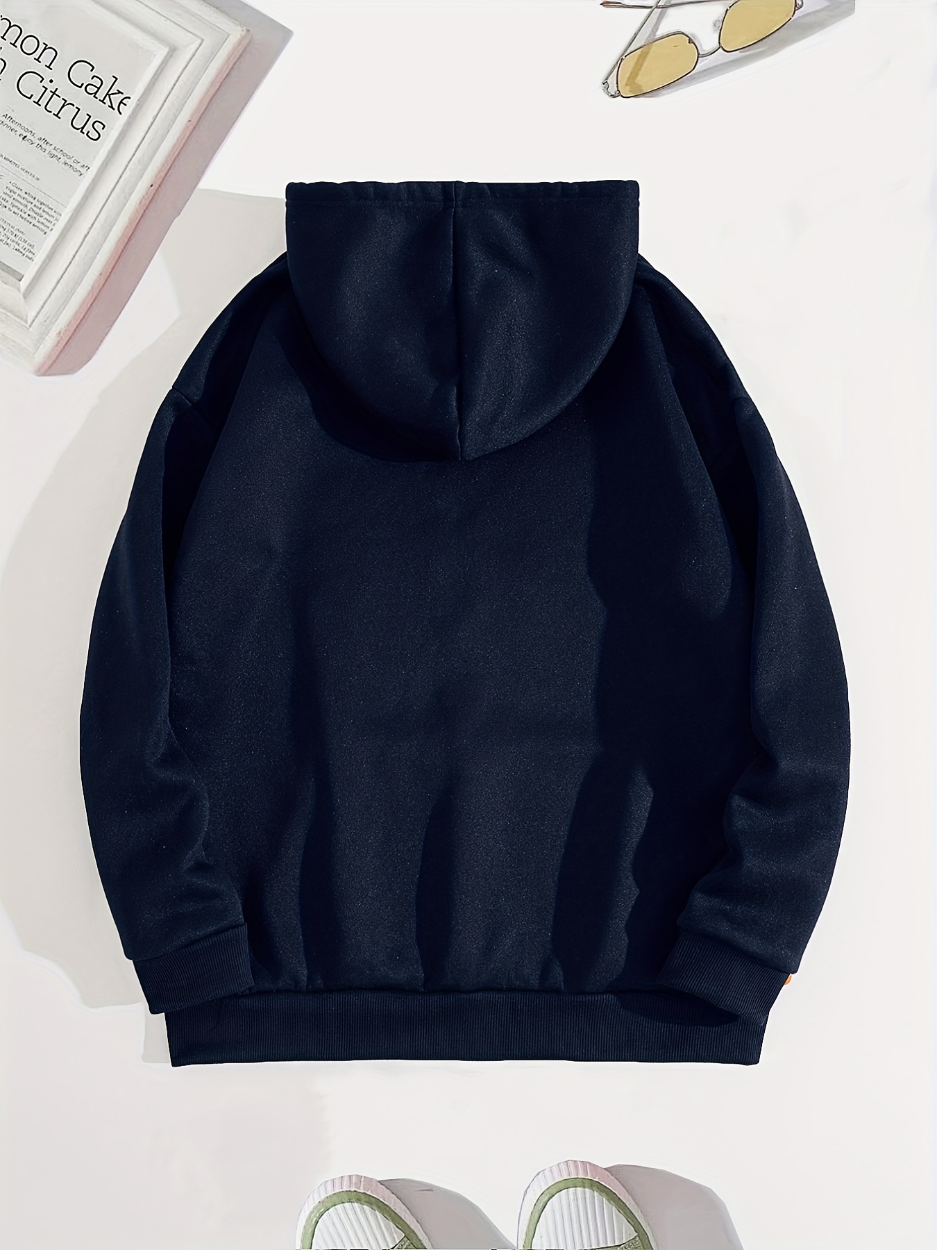 zip up solid hoodies casual long sleeve kangaroo pocket drawstring sweatshirt womens clothing details 6