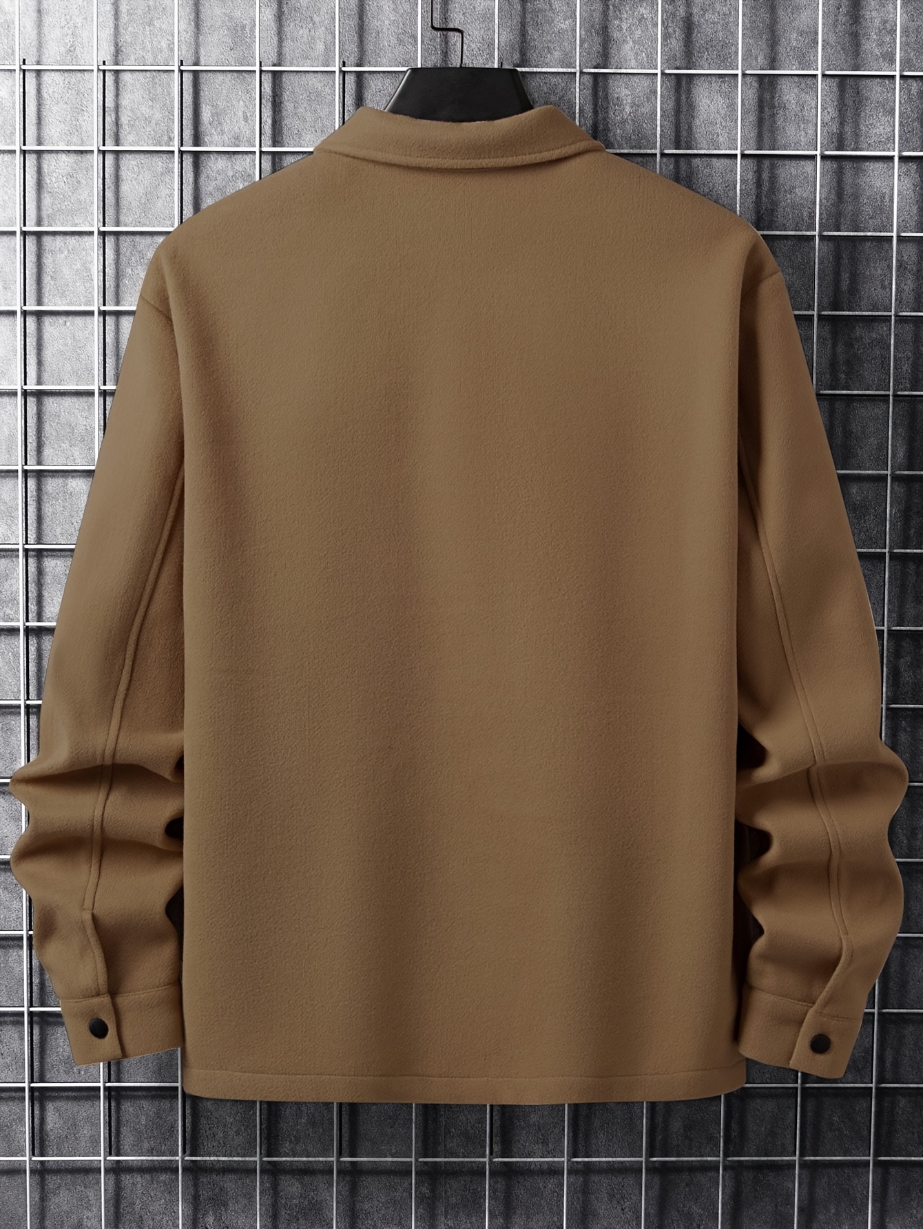 mens casual woolen flap pocket jacket chic button up mature coat for fall winter details 11