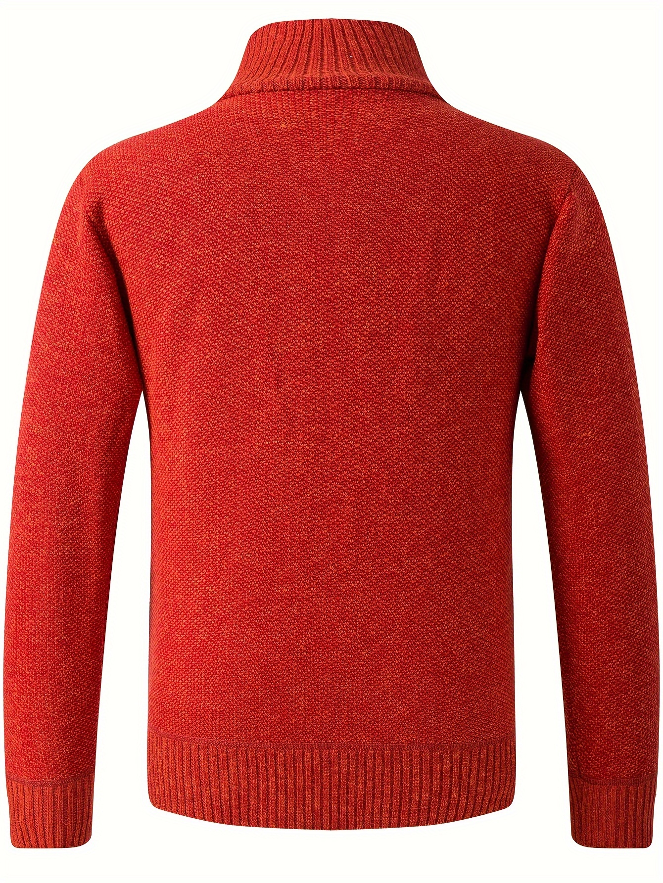 warm stand collar fleece jacket mens semi formal comfortable solid color zip up knitted cardigan for spring fall details 16